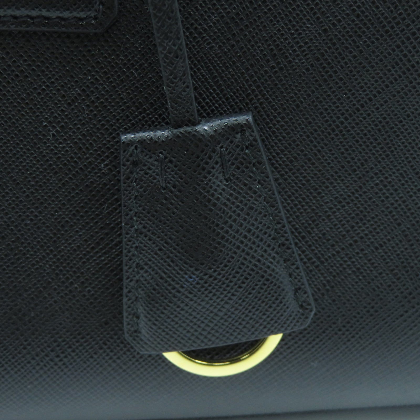 PRADA 牛皮皮革Galleria Small金扣手挽肩背兩用袋黑色
