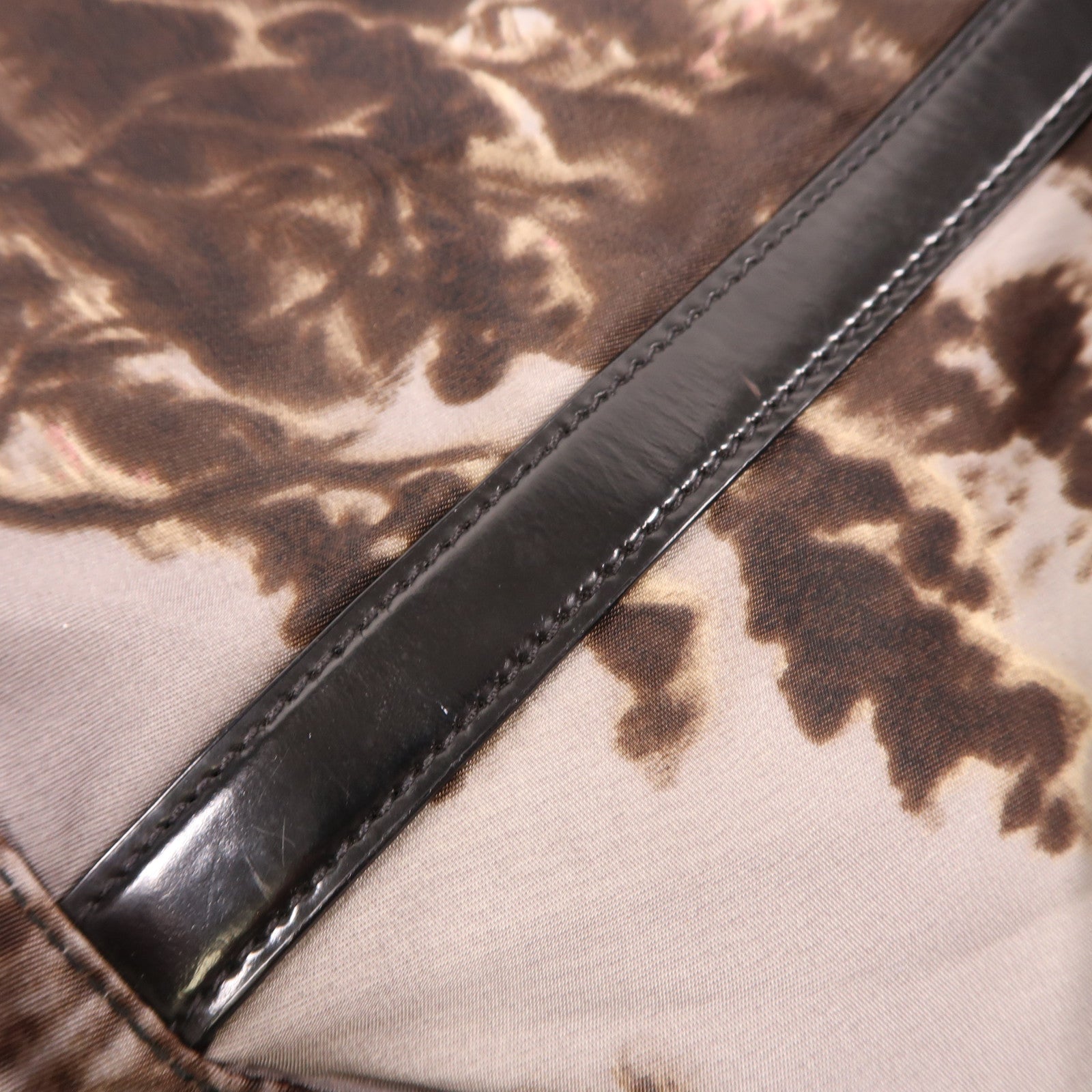 PRADA 尼龍2 Way Shoulder銀扣手挽肩背兩用袋啡色