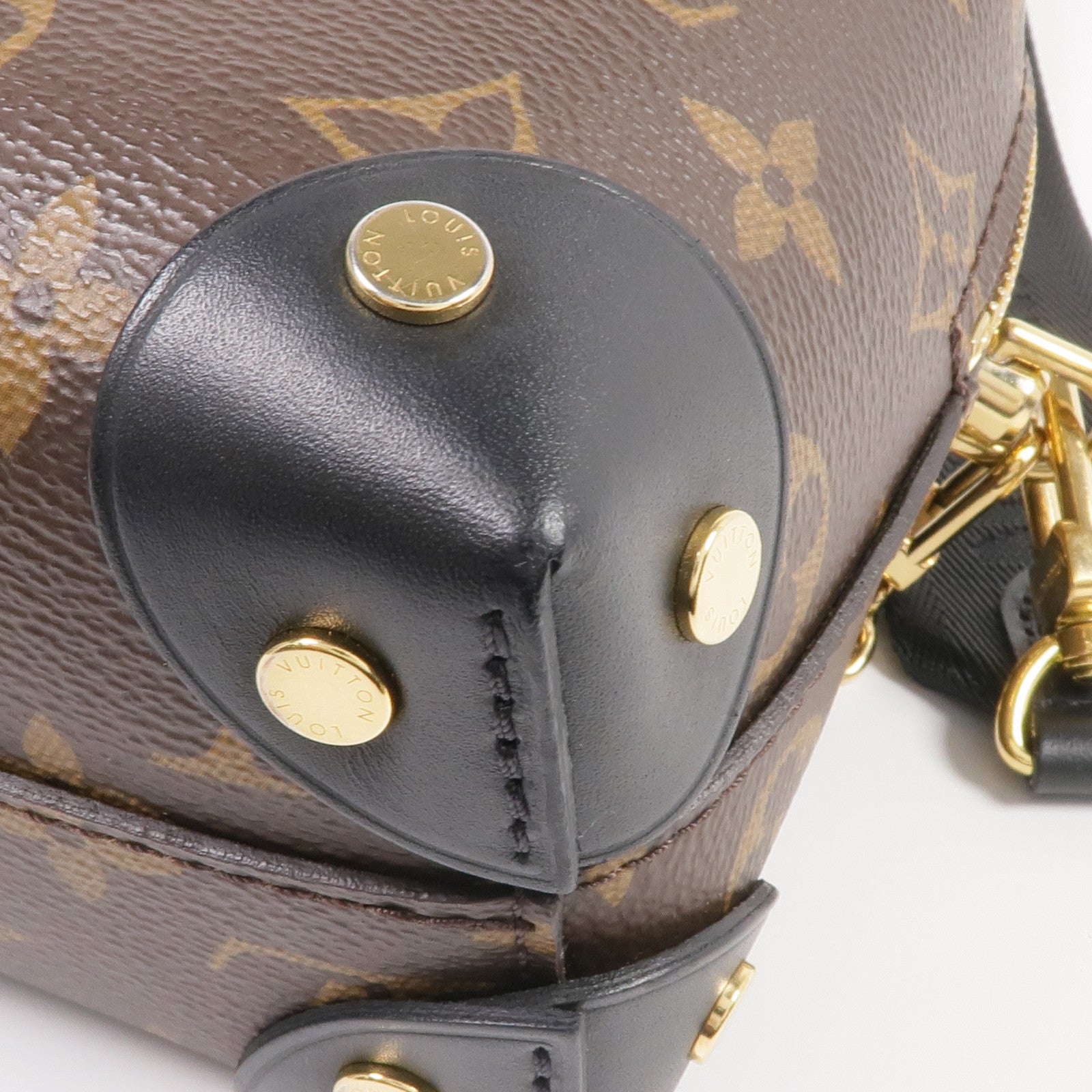 LOUIS VUITTON Monogram Petite Malle Souple金扣手挽肩背兩用袋棕色