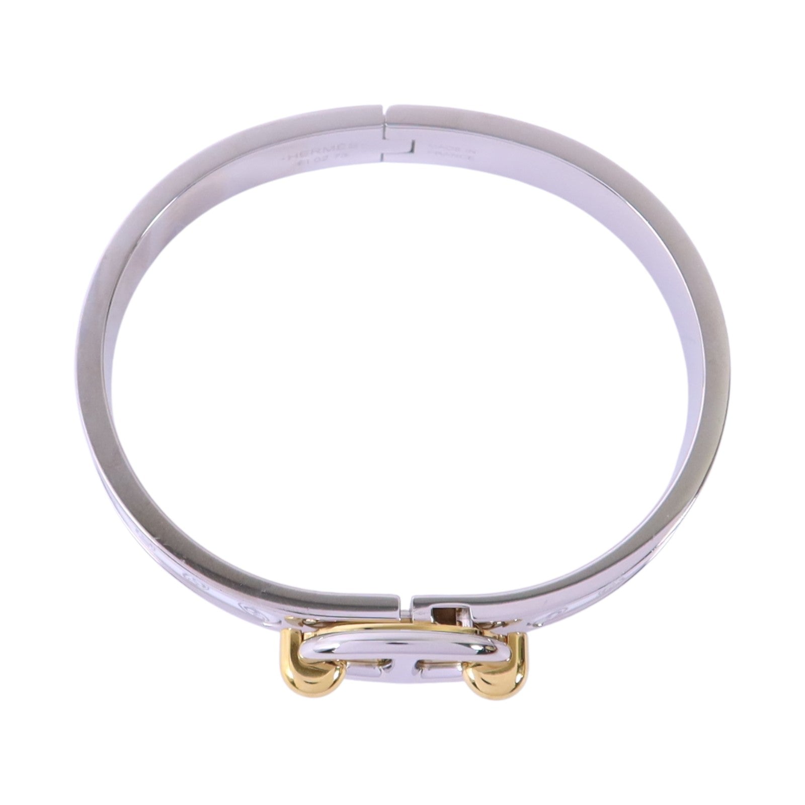 HERMES 金屬/琺瑯Mini Clic Chaine D'Ancre Bracelet銀扣手鏈