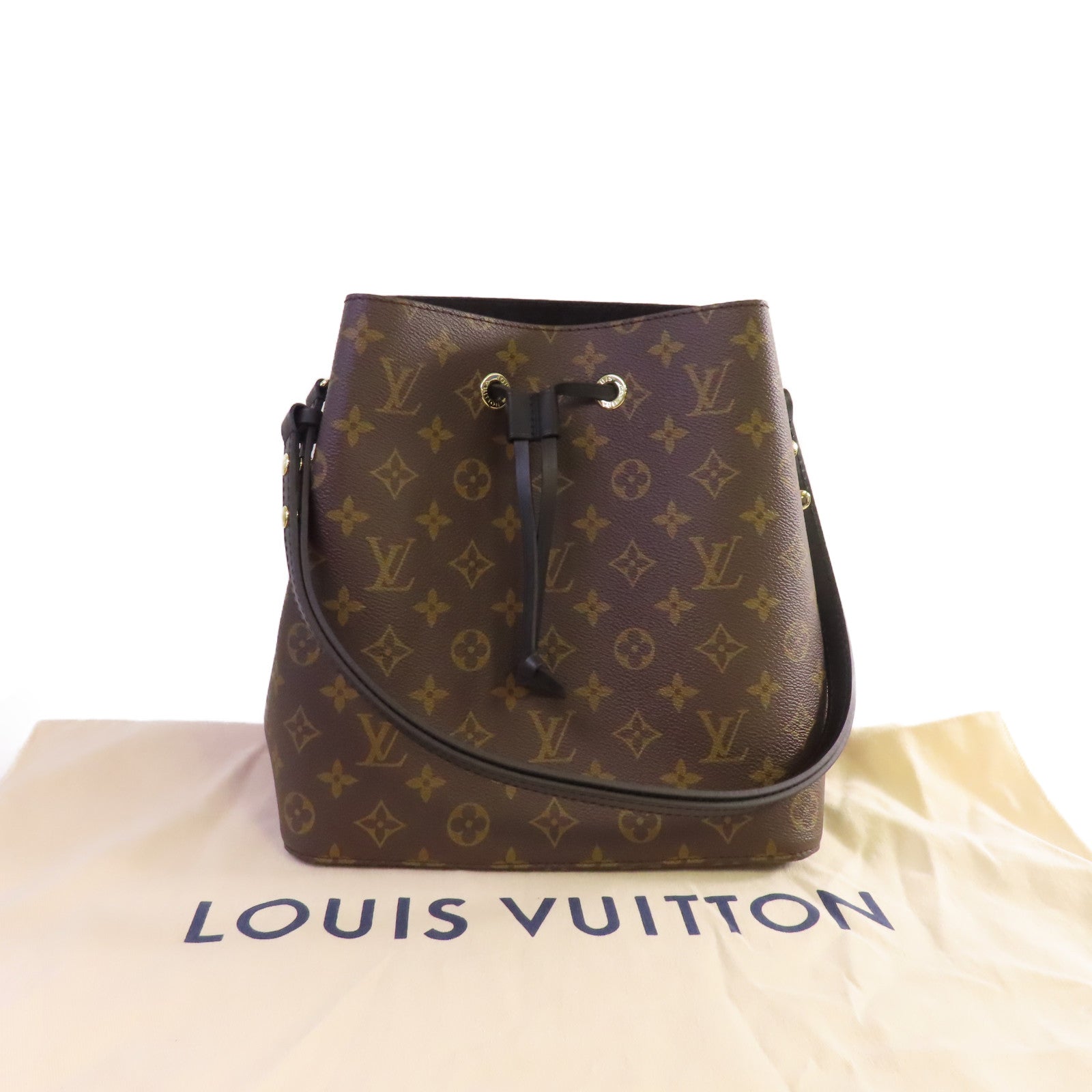 LOUIS VUITTON Monogram NeoNoe MM Shoulder Bag金扣肩背袋啡色