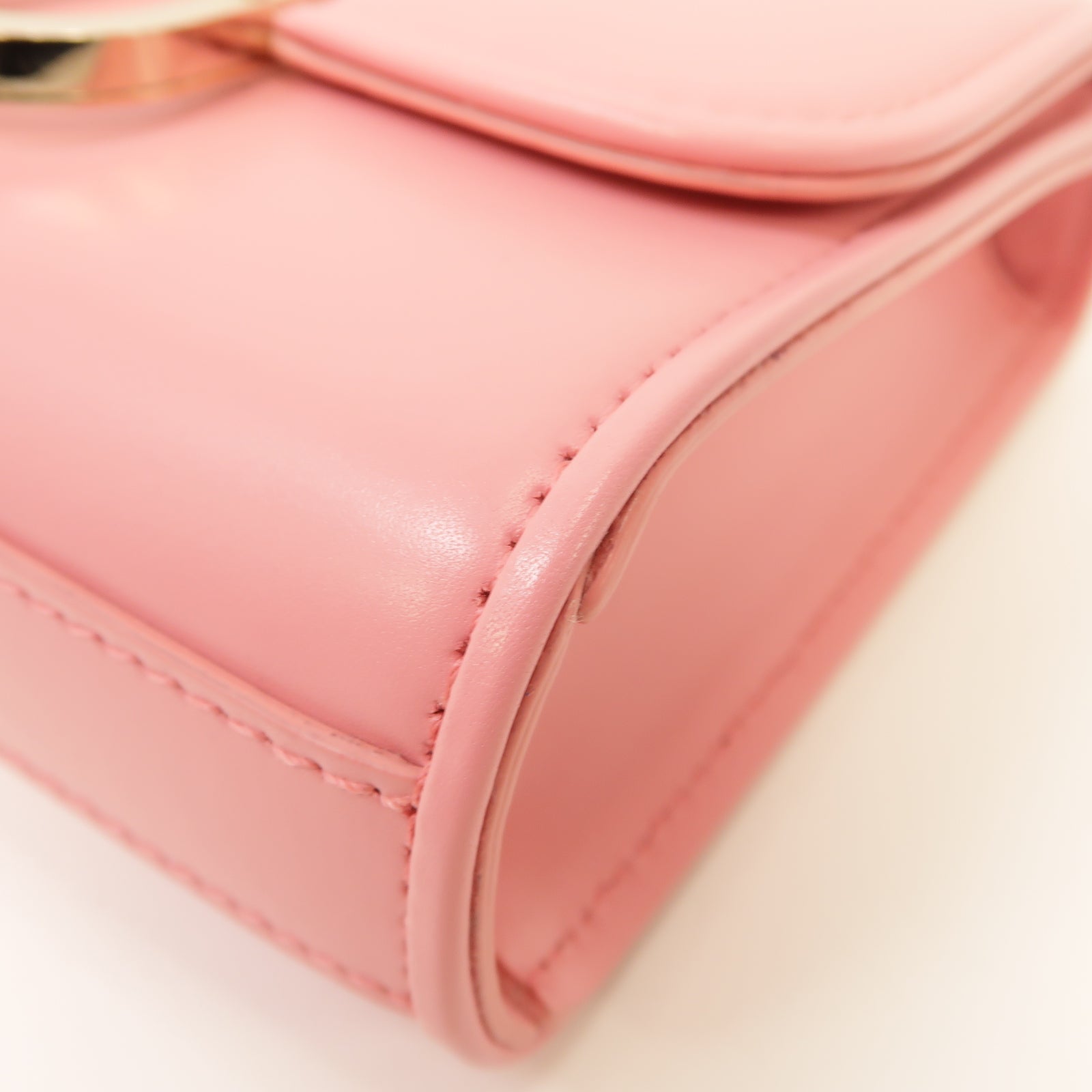 Valentino 【激減優惠】牛皮皮革Vlogo Type金扣肩背袋粉紅色