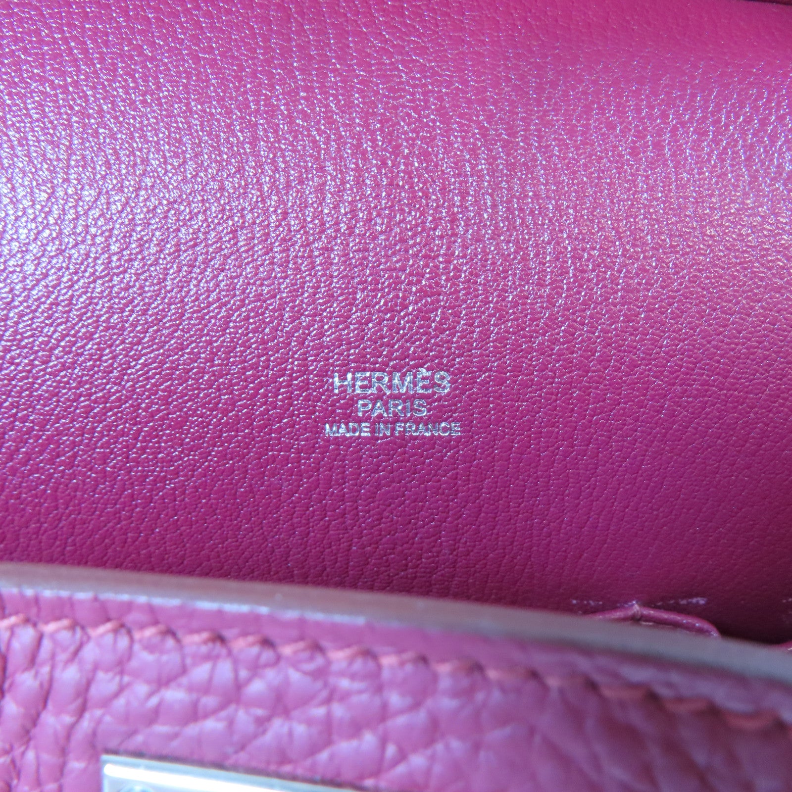 HERMES 【清倉大減價】Clemence皮革Jypsiere銀扣肩背袋Rouge Grenade/紅色