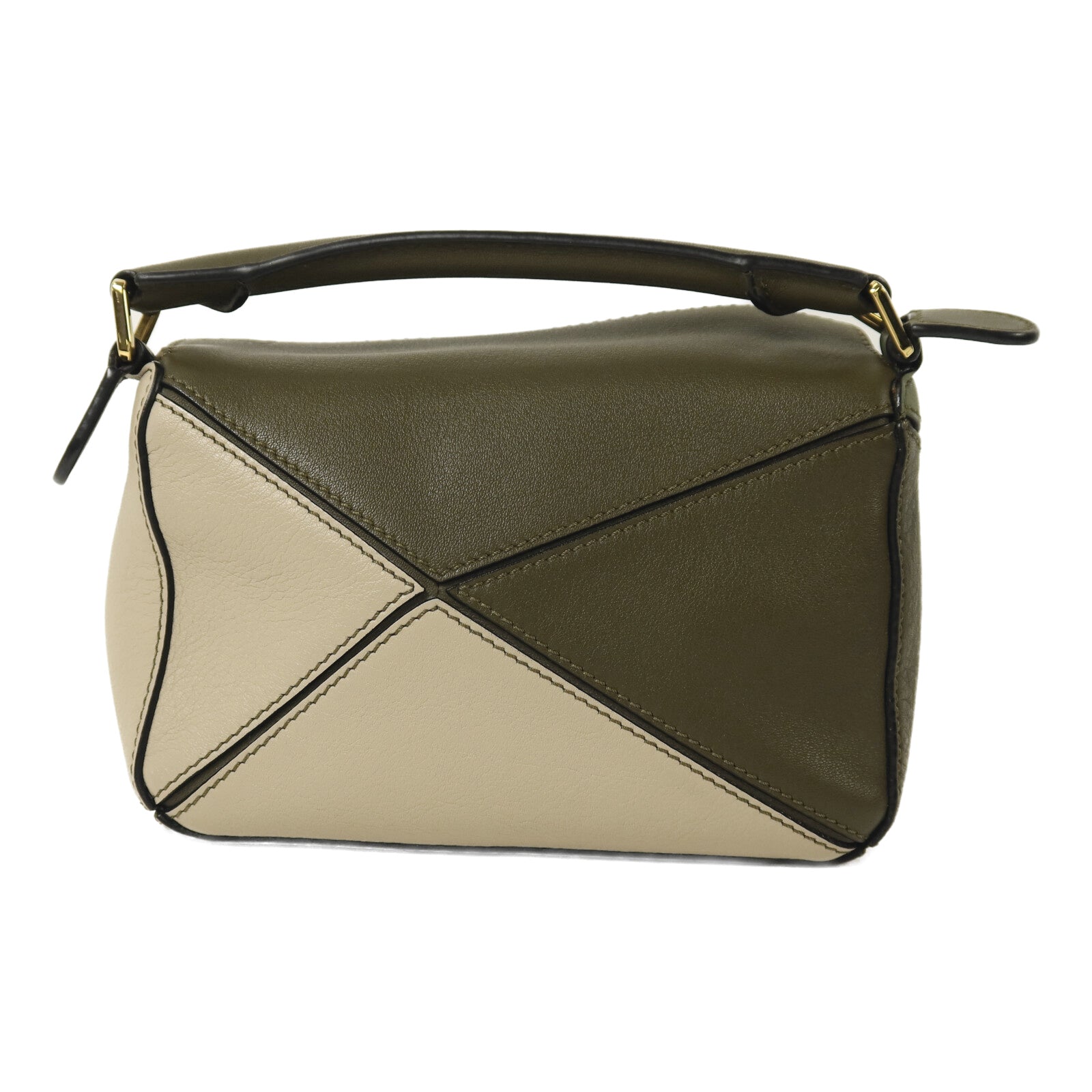LOEWE 牛皮皮革Mini Puzzle金扣手挽肩背兩用袋