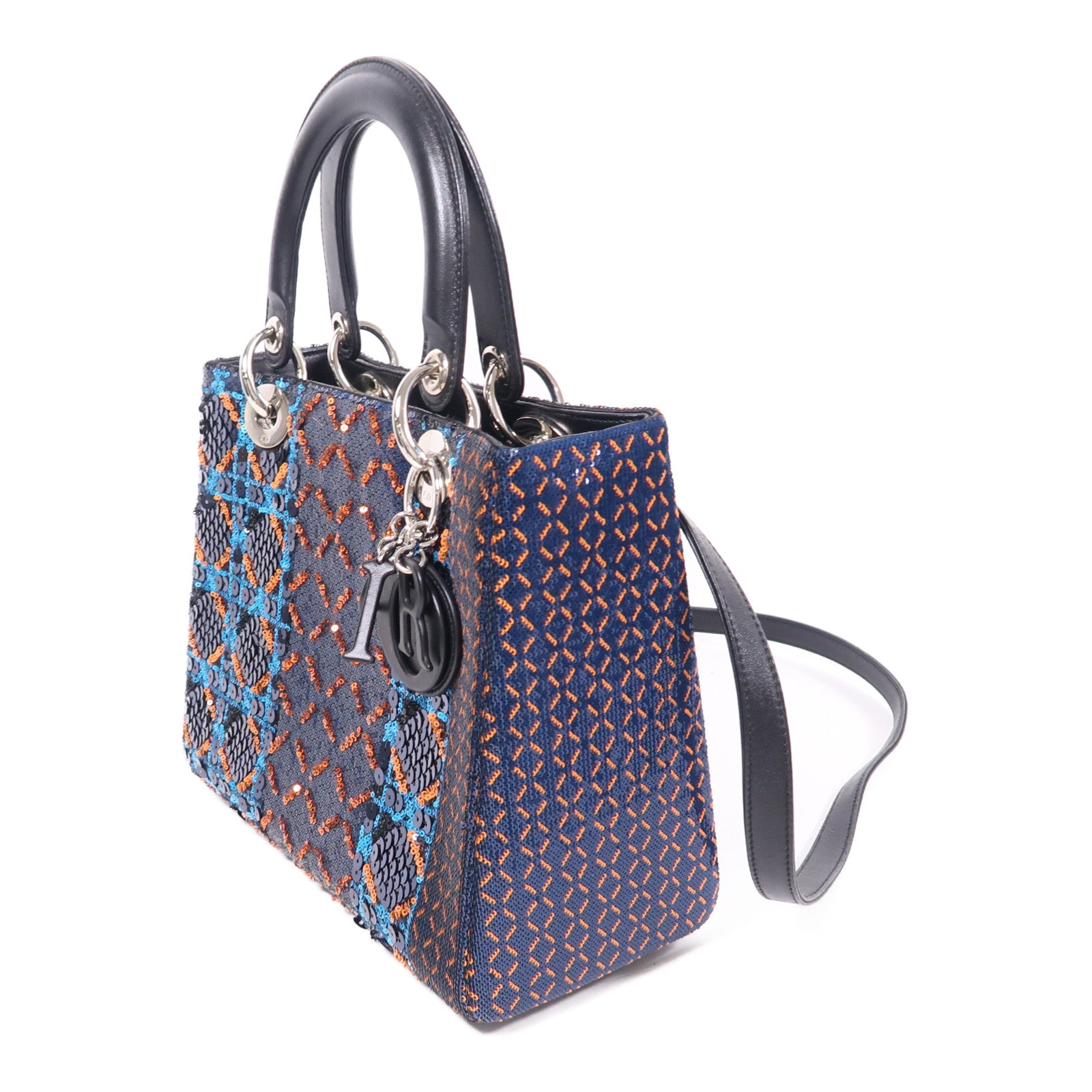 Dior SHW Lady Dior Medium 2way Shoulder Bag Sequins Lambskin M0550PSTK