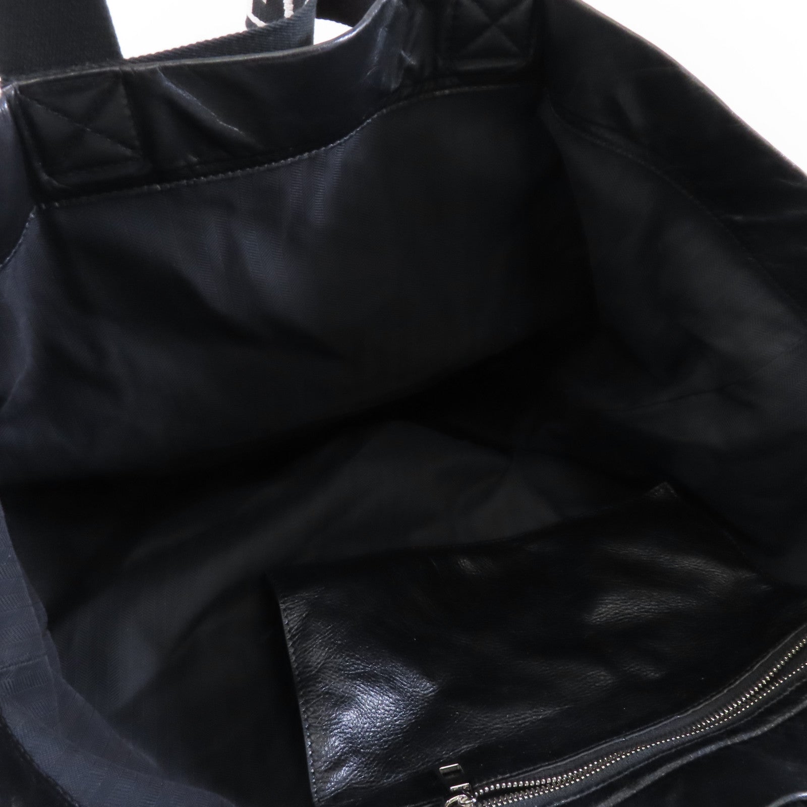 LOEWE 牛皮皮革Fold Shopper銀扣肩背袋黑色