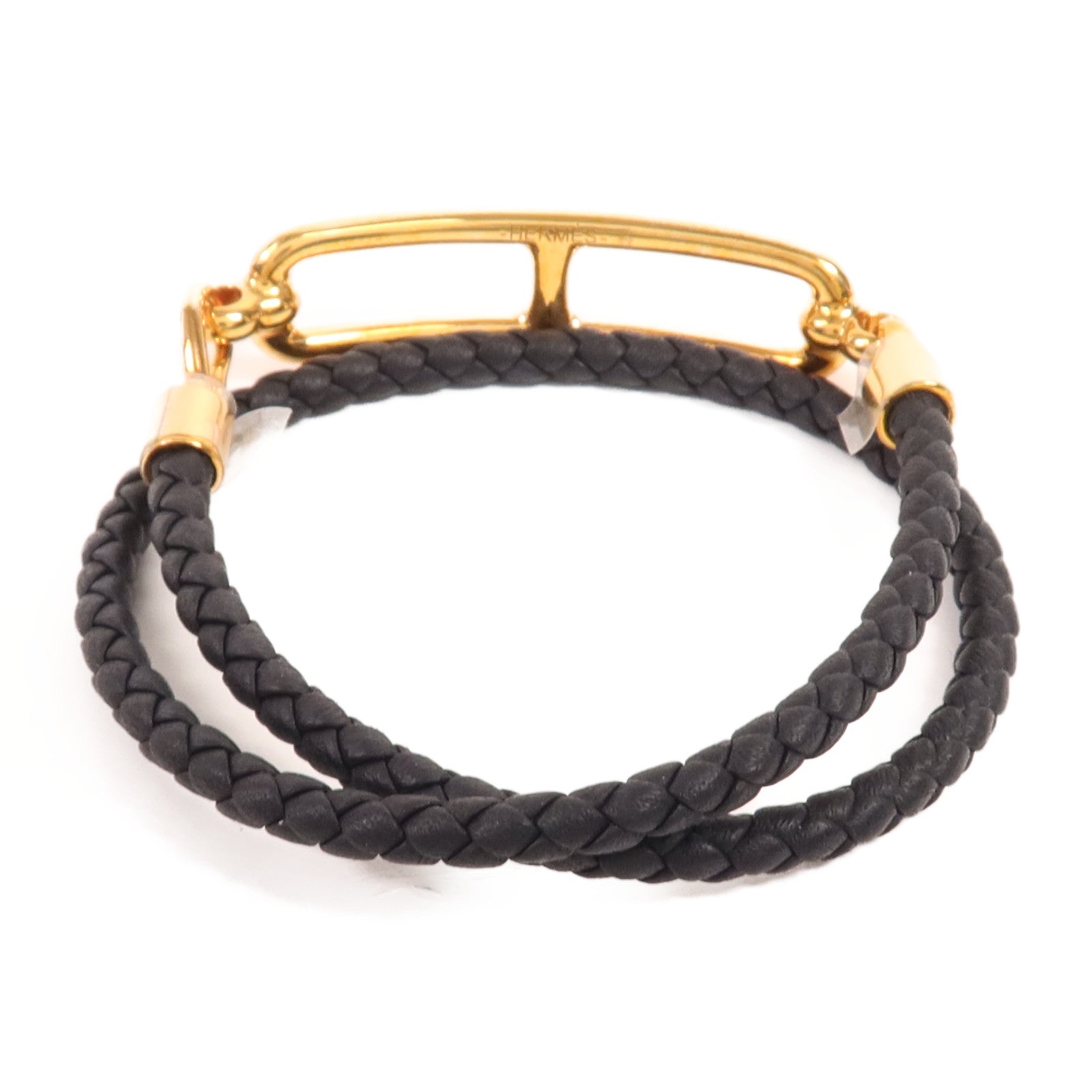 HERMES Swift皮革Roulis Double Tour金扣手鏈