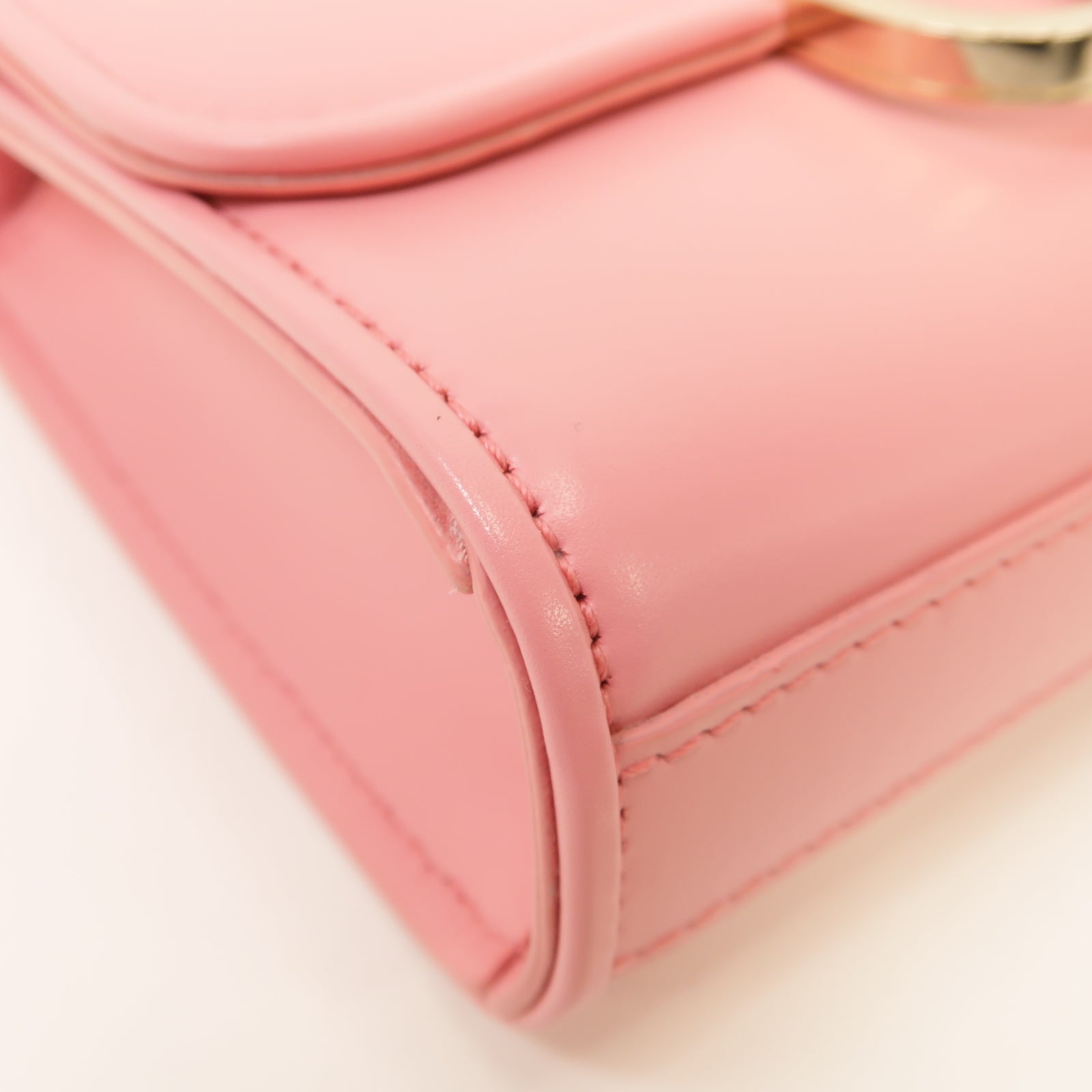 Valentino 【激減優惠】牛皮皮革Vlogo Type金扣肩背袋粉紅色