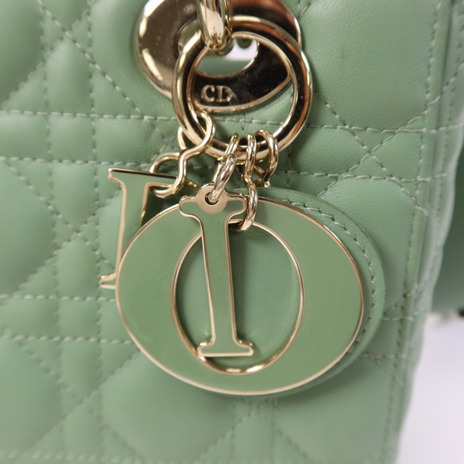 Dior 羊皮皮革Lady Dior Small金扣手挽肩背兩用袋