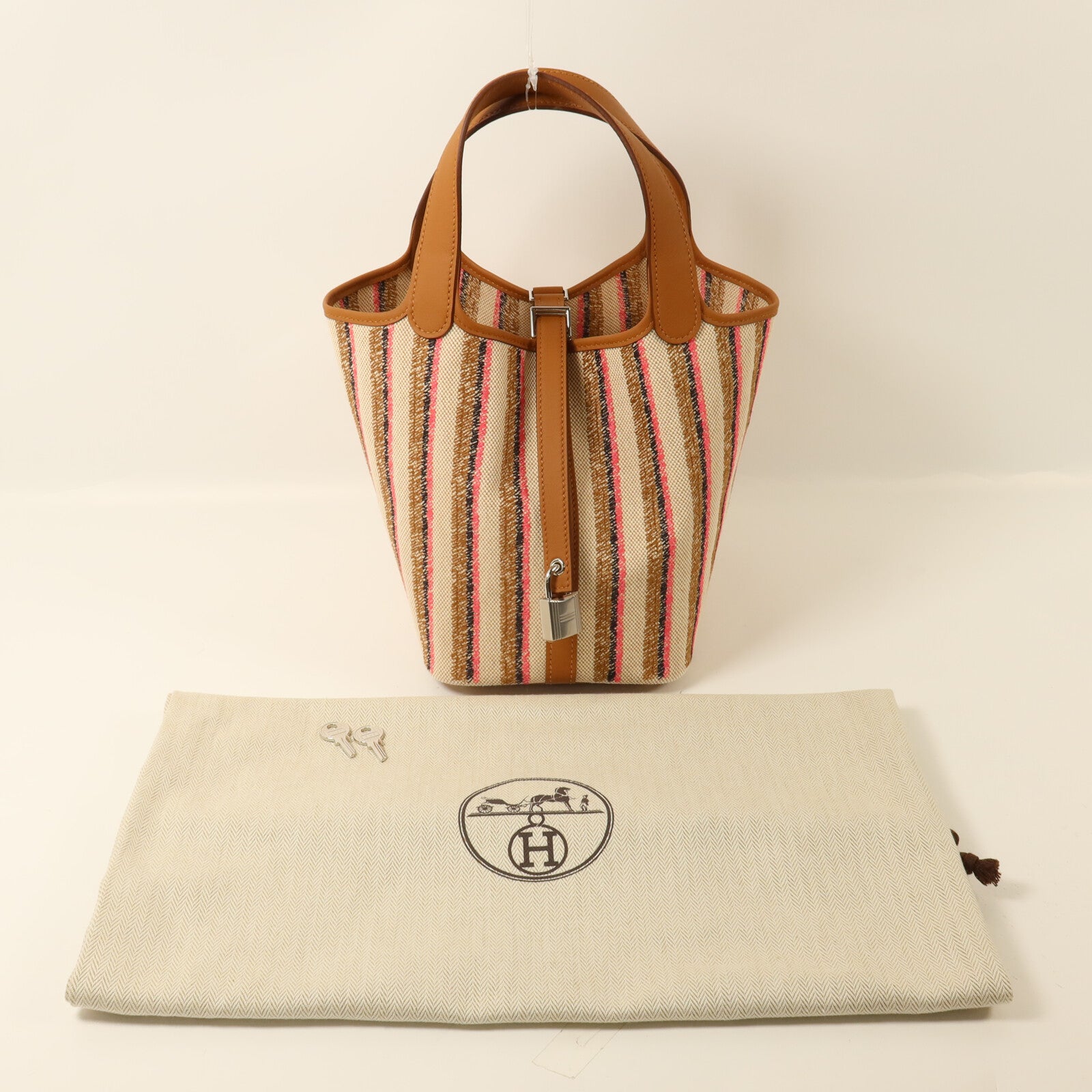 HERMES 帆布/Swift皮革Picotin PM手挽袋Gold