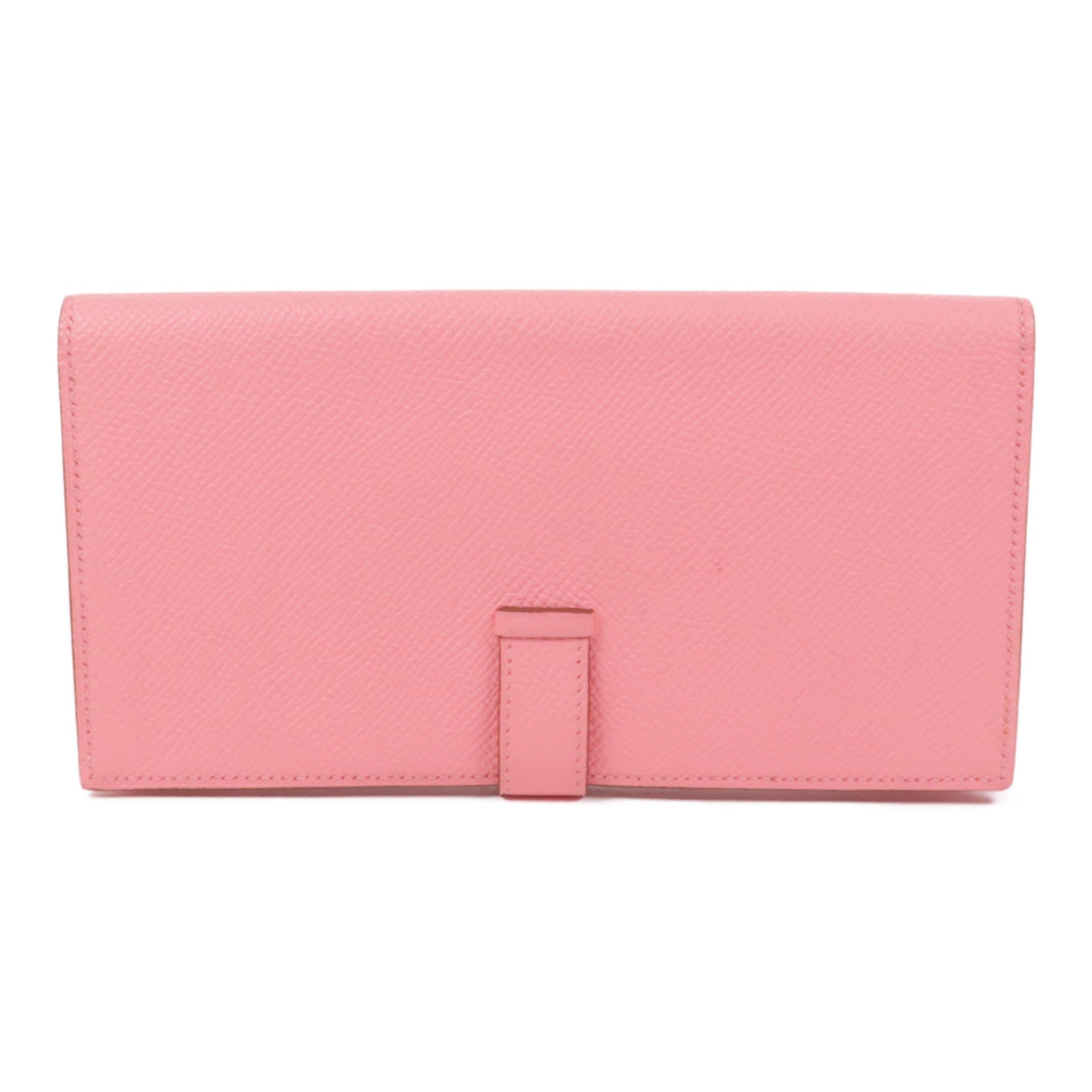 HERMES Epsom皮革Bearn Wallet金扣長錢包Pink