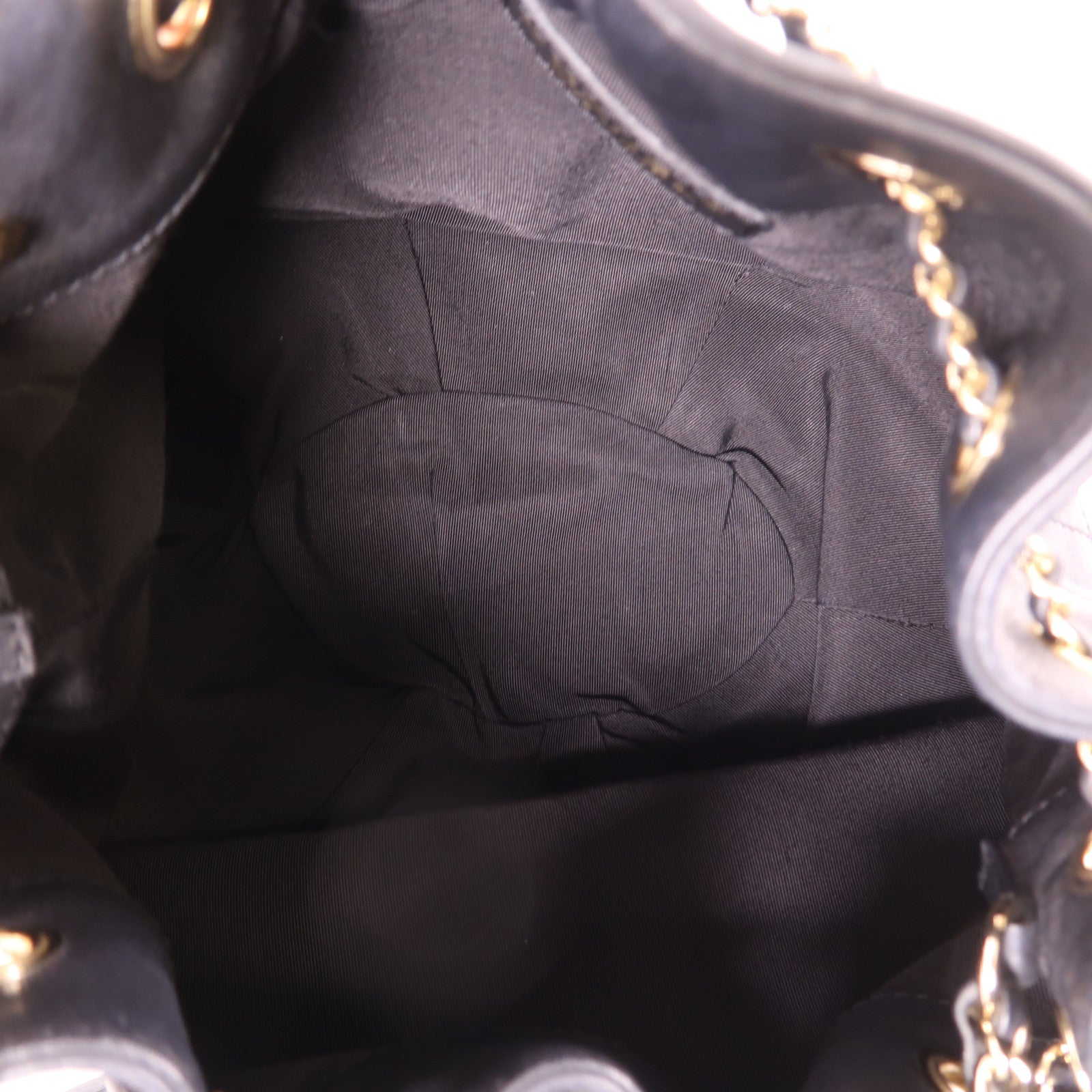 CHANEL 牛皮皮革Drawstring Bucket金扣鏈帶肩背袋