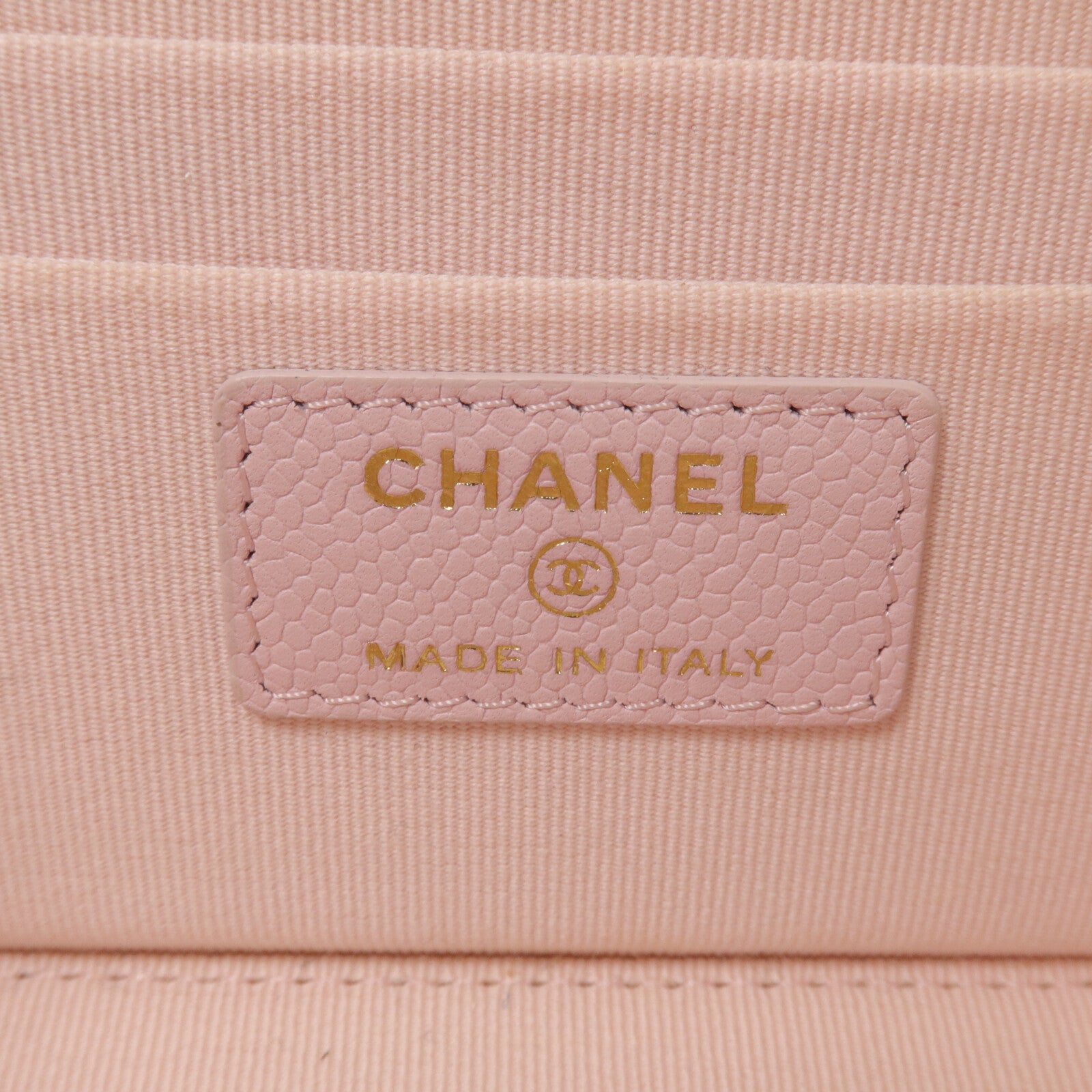 CHANEL 牛皮皮革Vanity Case鏈帶肩背袋