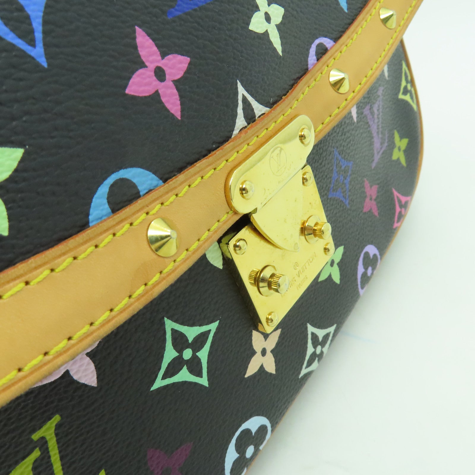 LOUIS VUITTON Monogram Multicolore Sologne金扣肩背袋黒色/彩色
