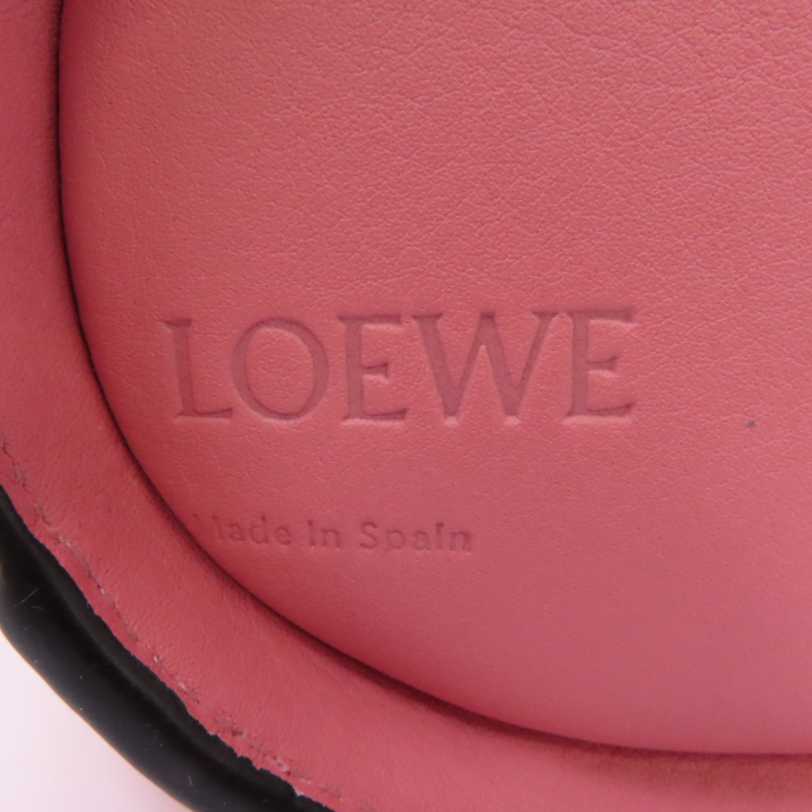 LOEWE 牛皮皮革Elephant Bag銀扣肩背袋粉紅色