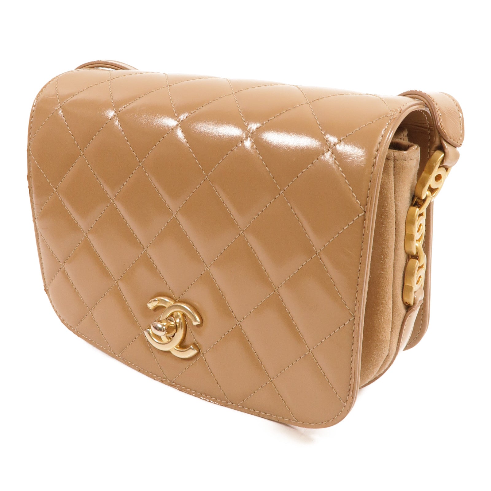 CHANEL 漆皮皮革Mini Messenger Bag肩背袋