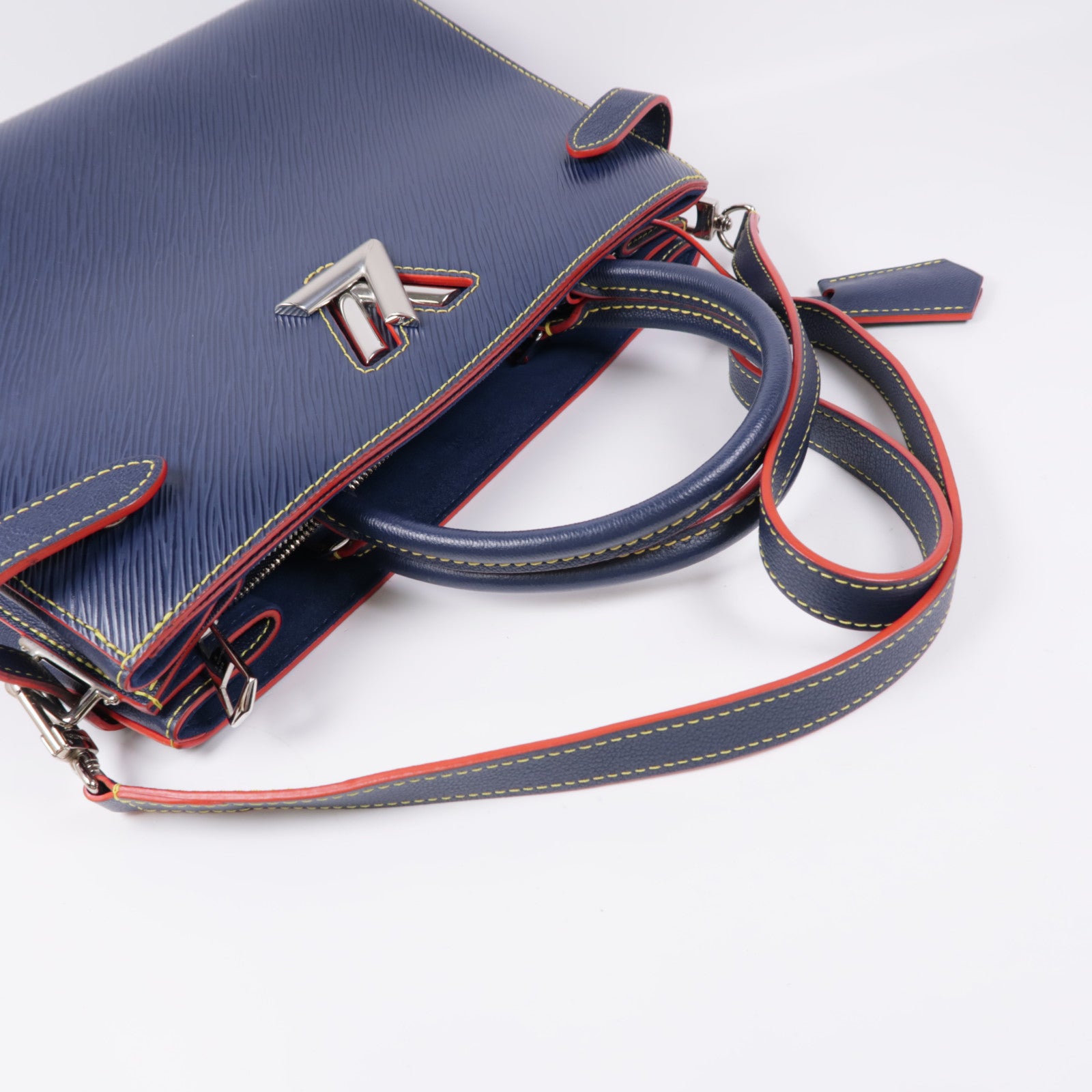 LOUIS VUITTON LV SHW Twist Tote Bag 2way Shoulder Hand Bag Epi M54980 Navy