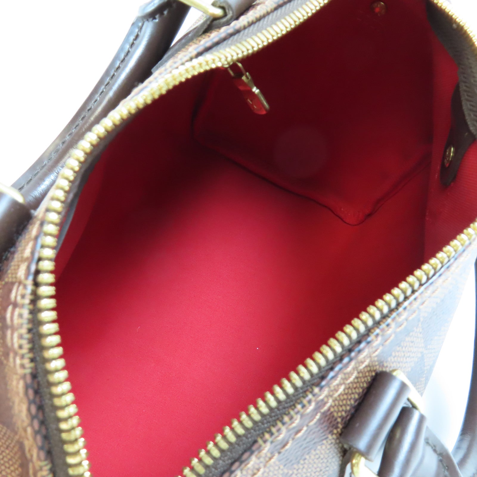 LOUIS VUITTON Damier Speedy Bandouliere 25金扣手挽肩背兩用袋棕色