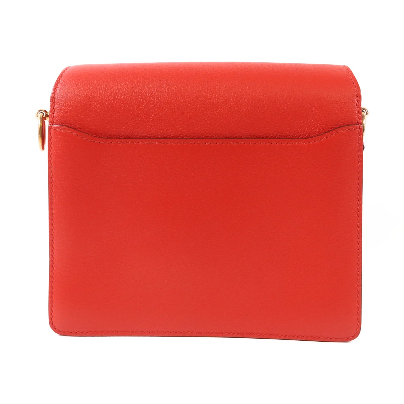 HERMES Evercolor皮革Mini Roulis金扣肩背袋S3 Rouge De Coeur