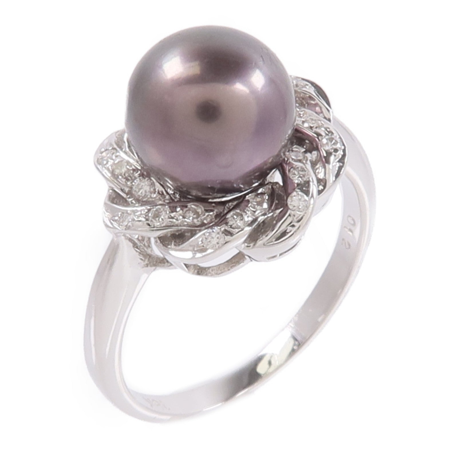 JEWELRY 18K白金Pearl Ring珍珠/鑽石戒指