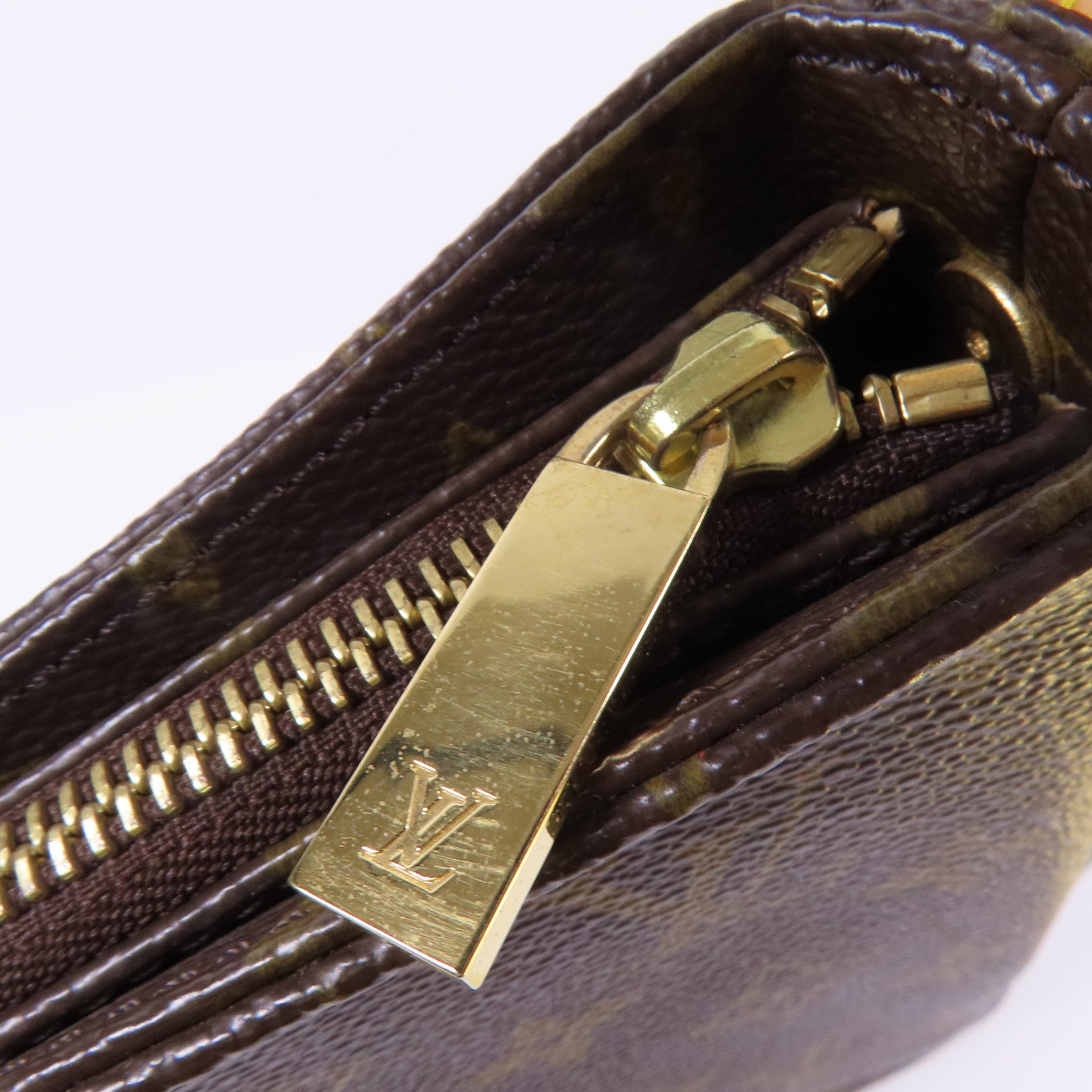 LOUIS VUITTON Monogram Looping MM金扣肩背袋棕色