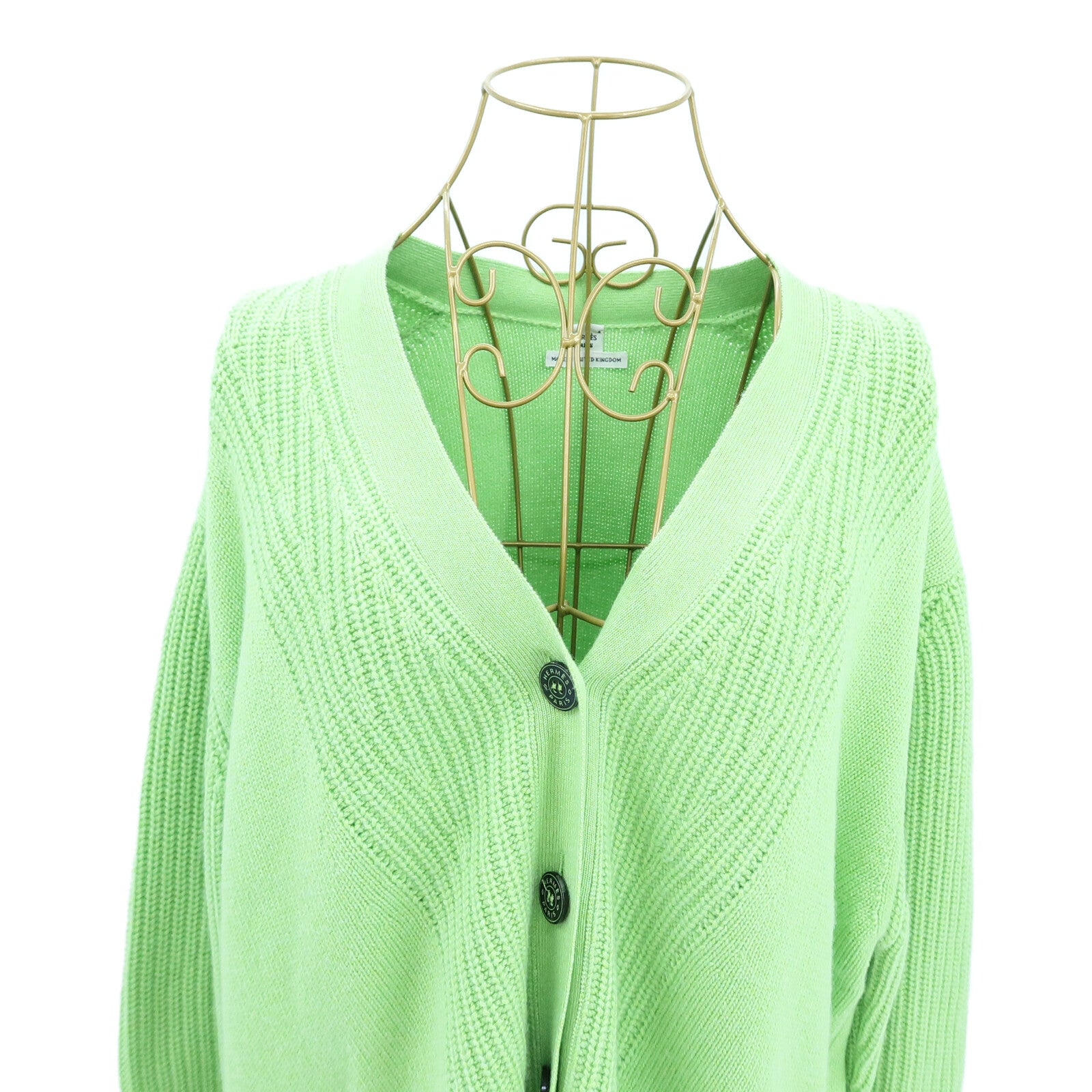 HERMES Cashmere/Cotton V-Neck Cardigan針織