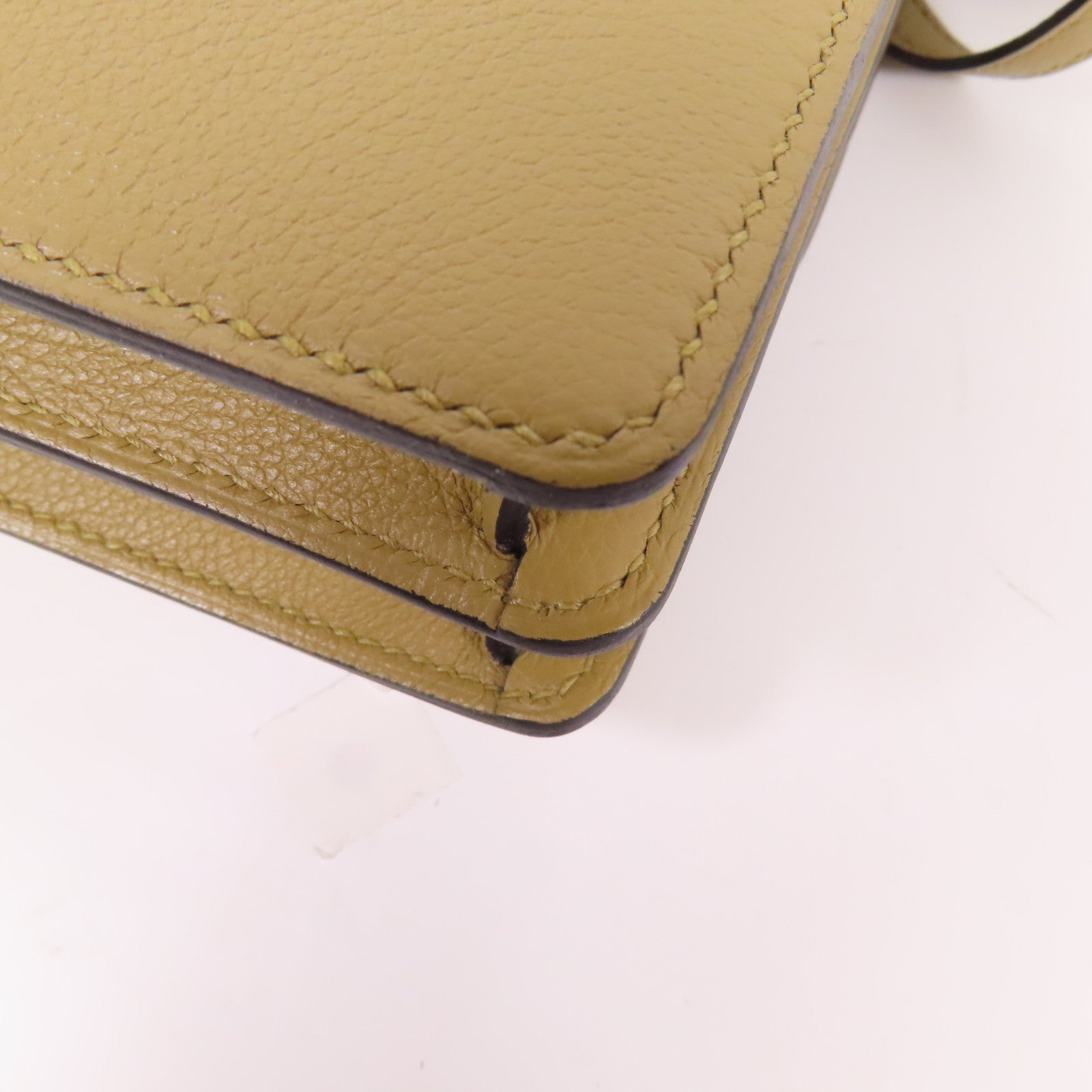 HERMES Evercolor皮革Roulis Mini金扣肩背袋Poussiere