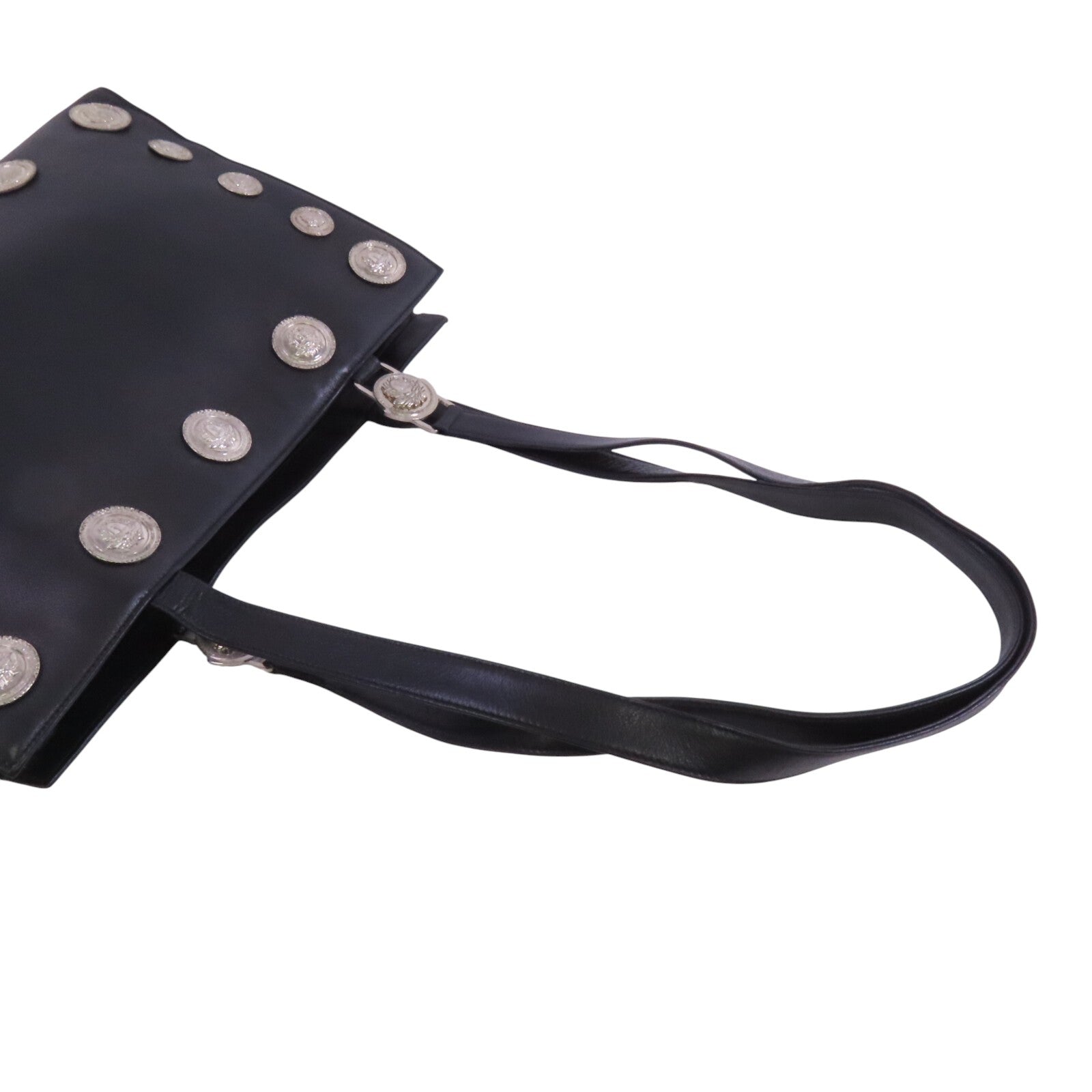 VERSACE 牛皮皮革Shoulder Bag銀扣肩背袋