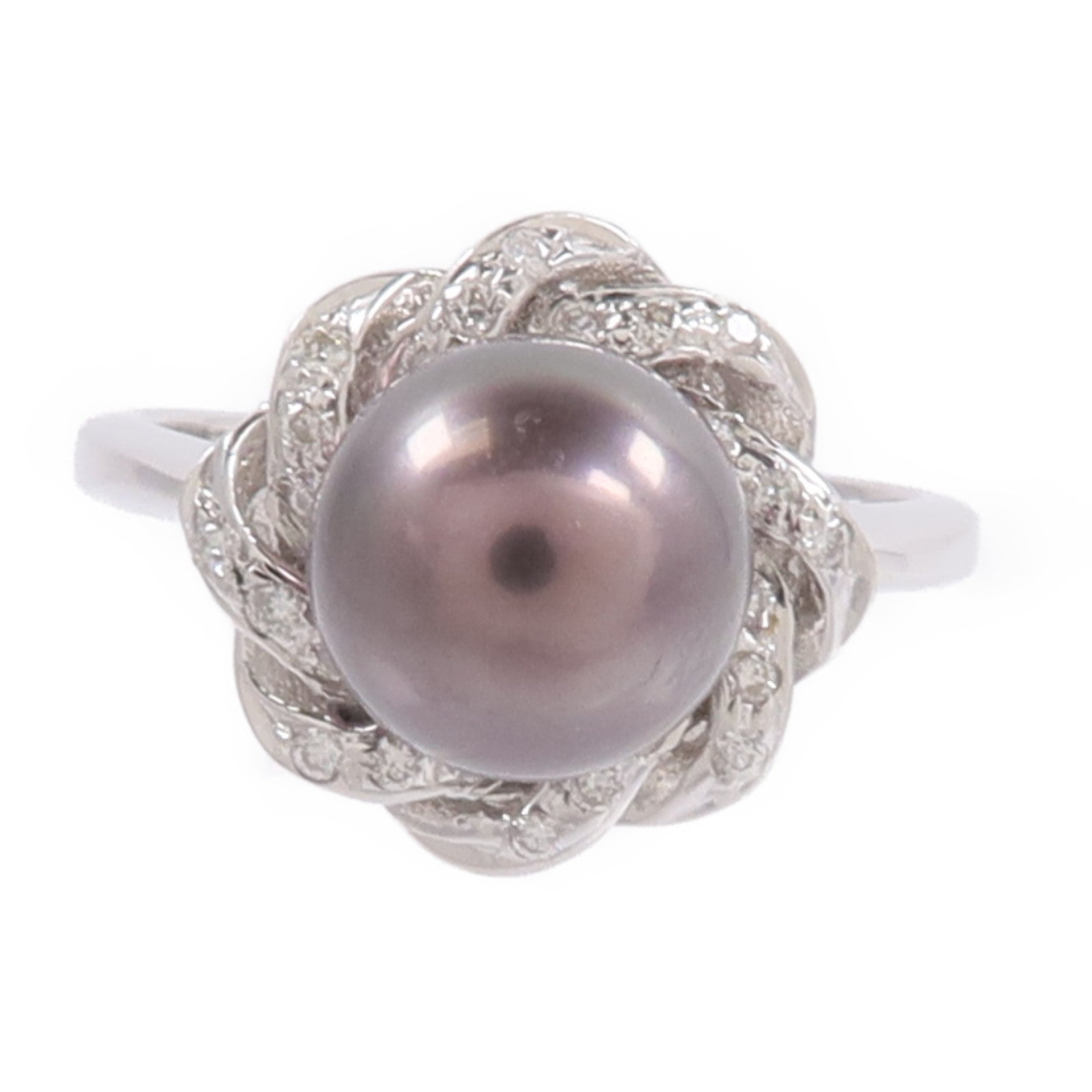 JEWELRY 18K白金Pearl Ring珍珠/鑽石戒指