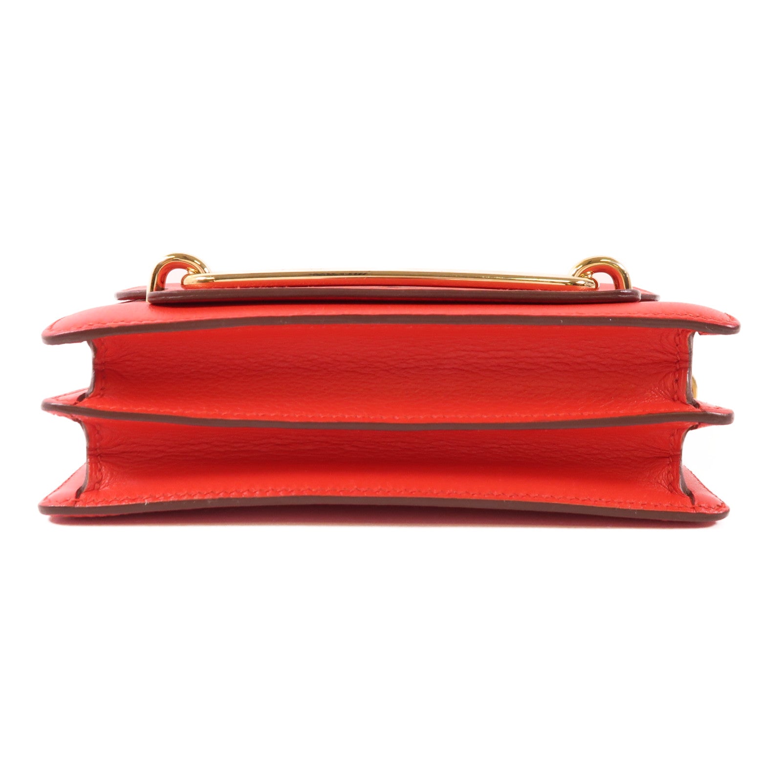 HERMES Evercolor皮革Mini Roulis金扣肩背袋S3 Rouge De Coeur