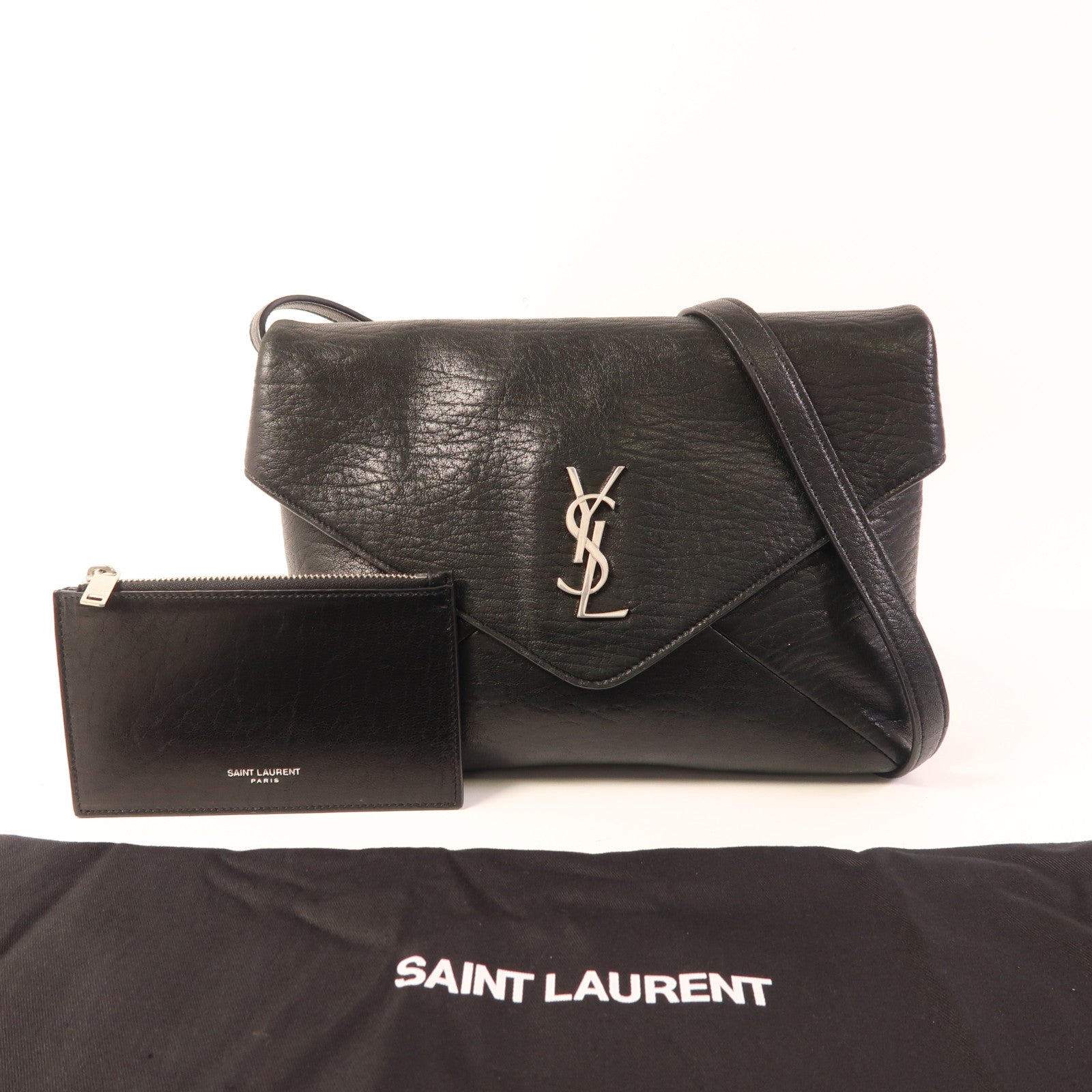 YVES SAINT LAURENT 牛皮皮革Sac De Jeur銀扣肩背袋