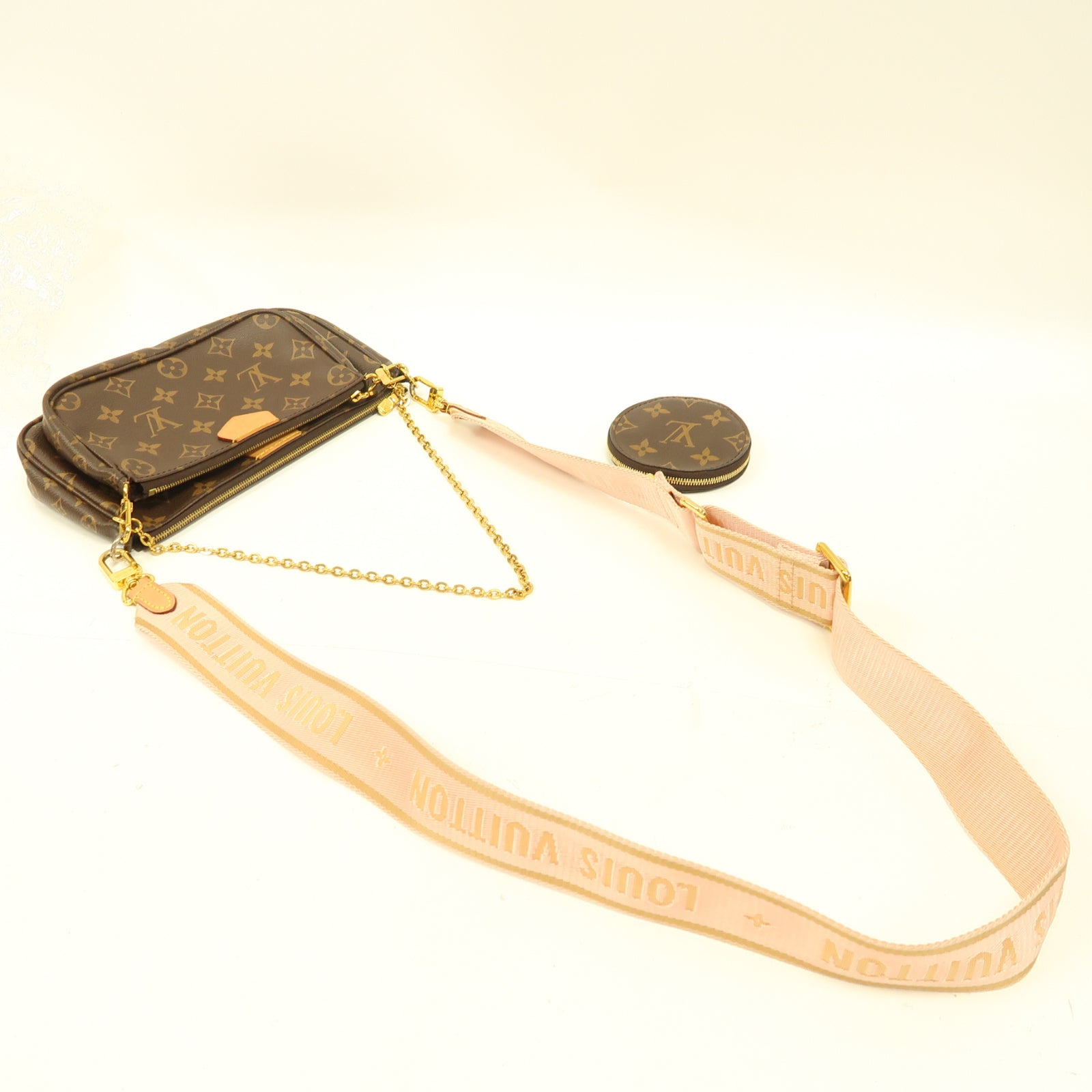 LOUIS VUITTON 【激減優惠】Monogram Multi Pochette Accessoires Shoulder Bag金扣肩背袋啡色