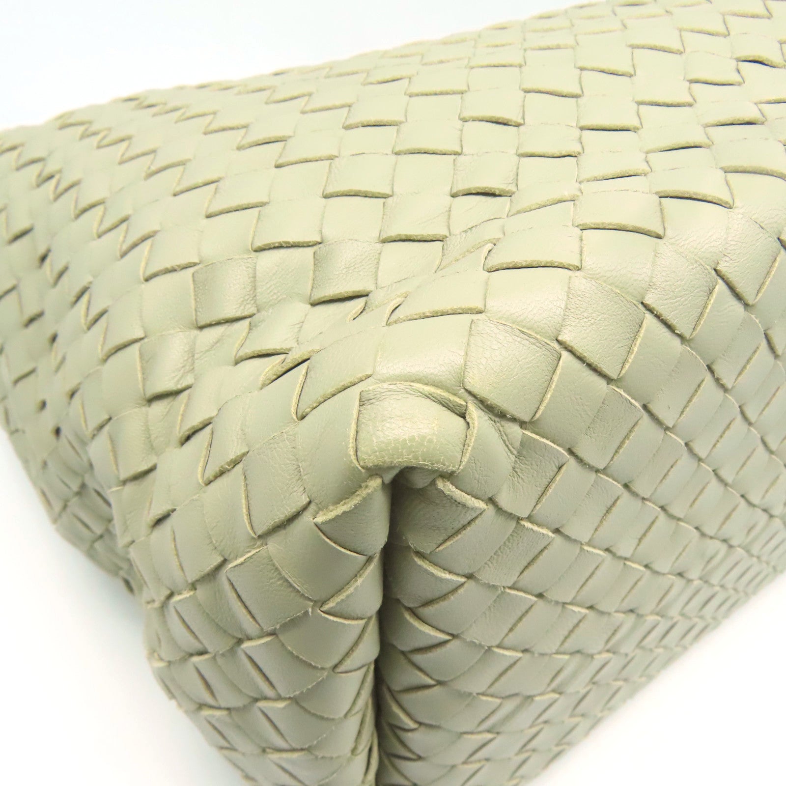 BOTTEGA VENETA 【激減優惠】織紋皮革Shoulder Bag肩背袋灰綠色