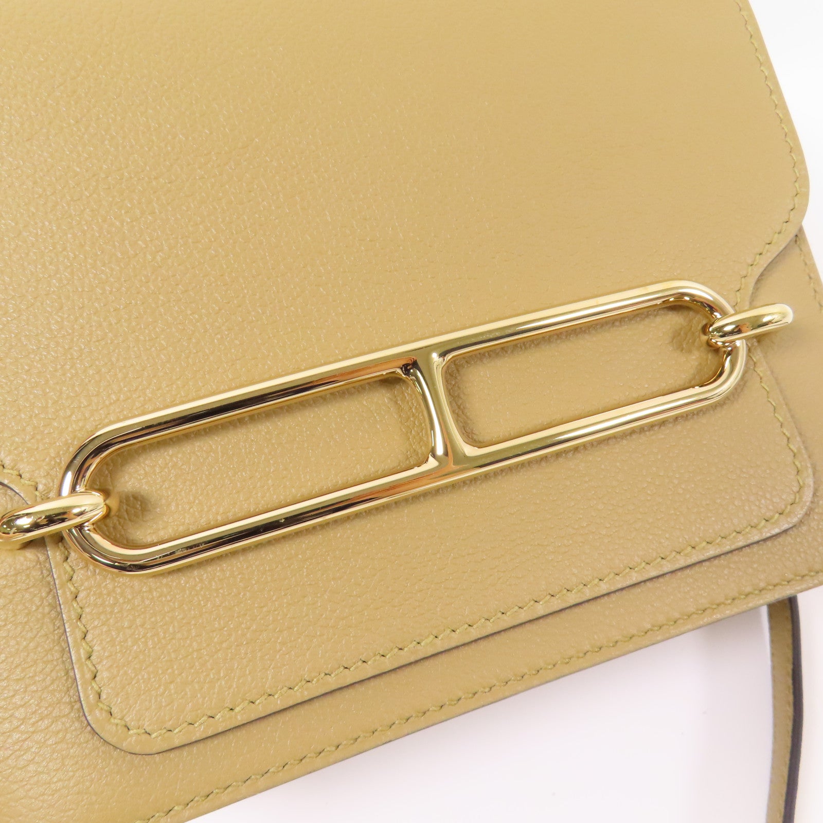 HERMES Evercolor皮革Roulis Mini金扣肩背袋Poussiere