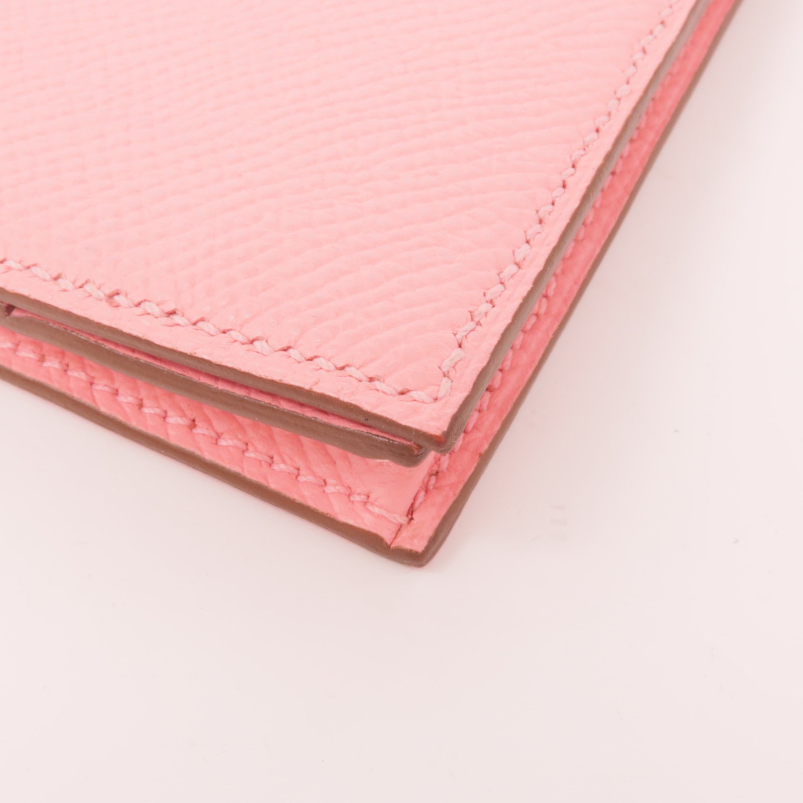 HERMES Epsom皮革Bearn Wallet金扣長錢包Pink