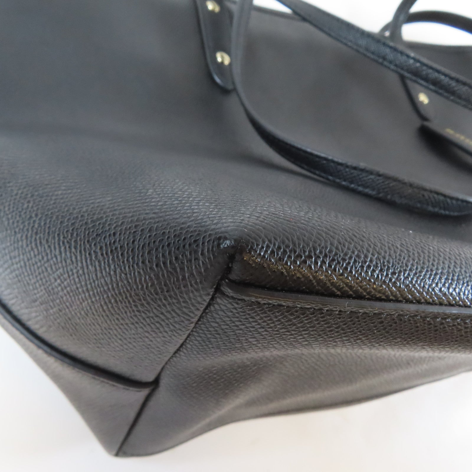 COACH 牛皮皮革Tote Bag金扣手挽袋黑色