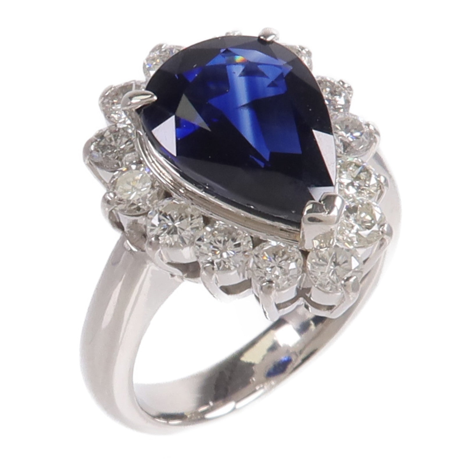JEWELRY PT900鉑金Sapphire Diamond Ring藍寶石/鑽石戒指