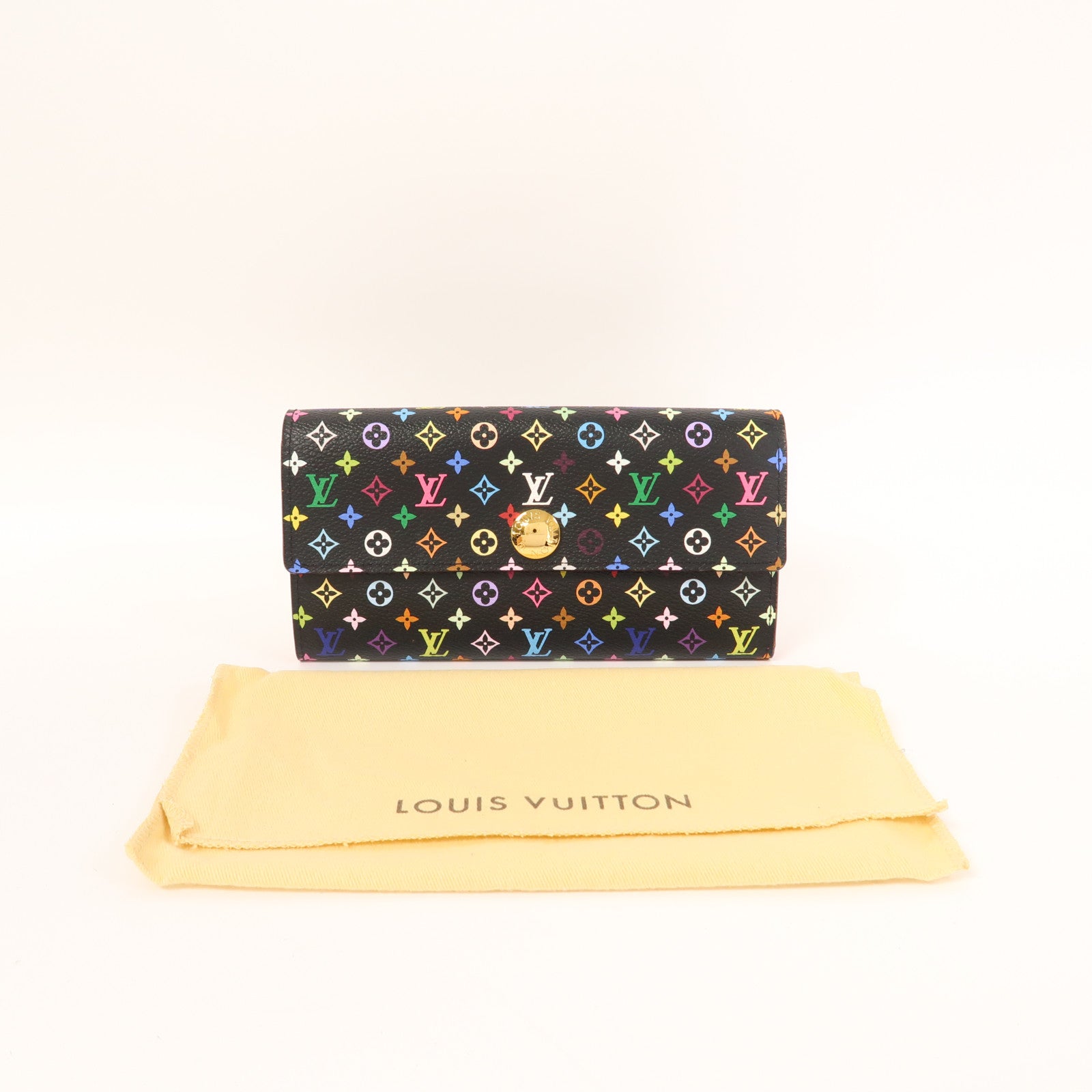 LOUIS VUITTON Monogram Multicolore Portefeuille Sarah Long Wallet金扣長錢包黑色