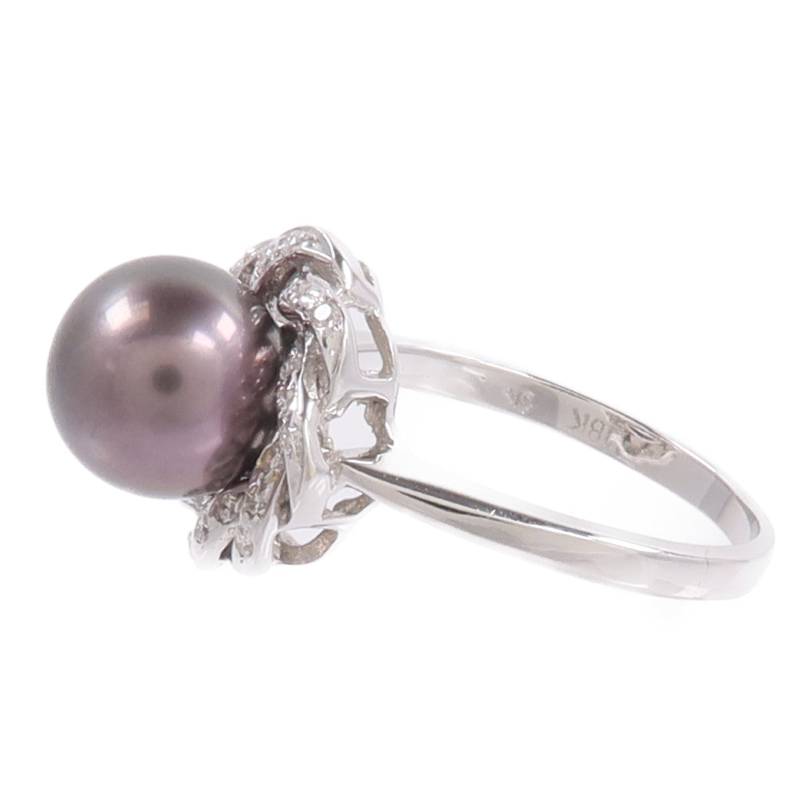 JEWELRY 18K白金Pearl Ring珍珠/鑽石戒指