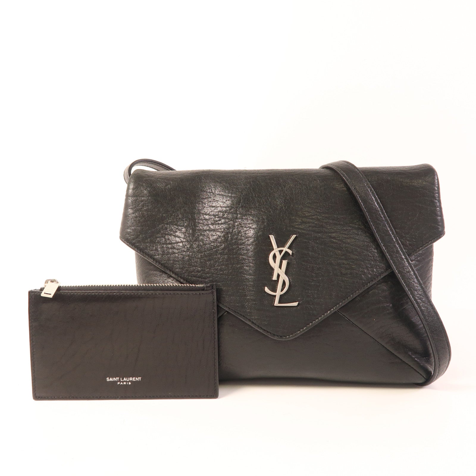 YVES SAINT LAURENT 牛皮皮革Sac De Jeur銀扣肩背袋
