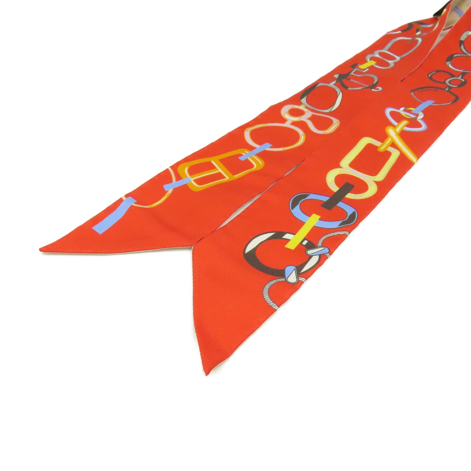HERMES 【激減優惠】絲質Twilly Scarf絲巾橙色/杏色/彩色