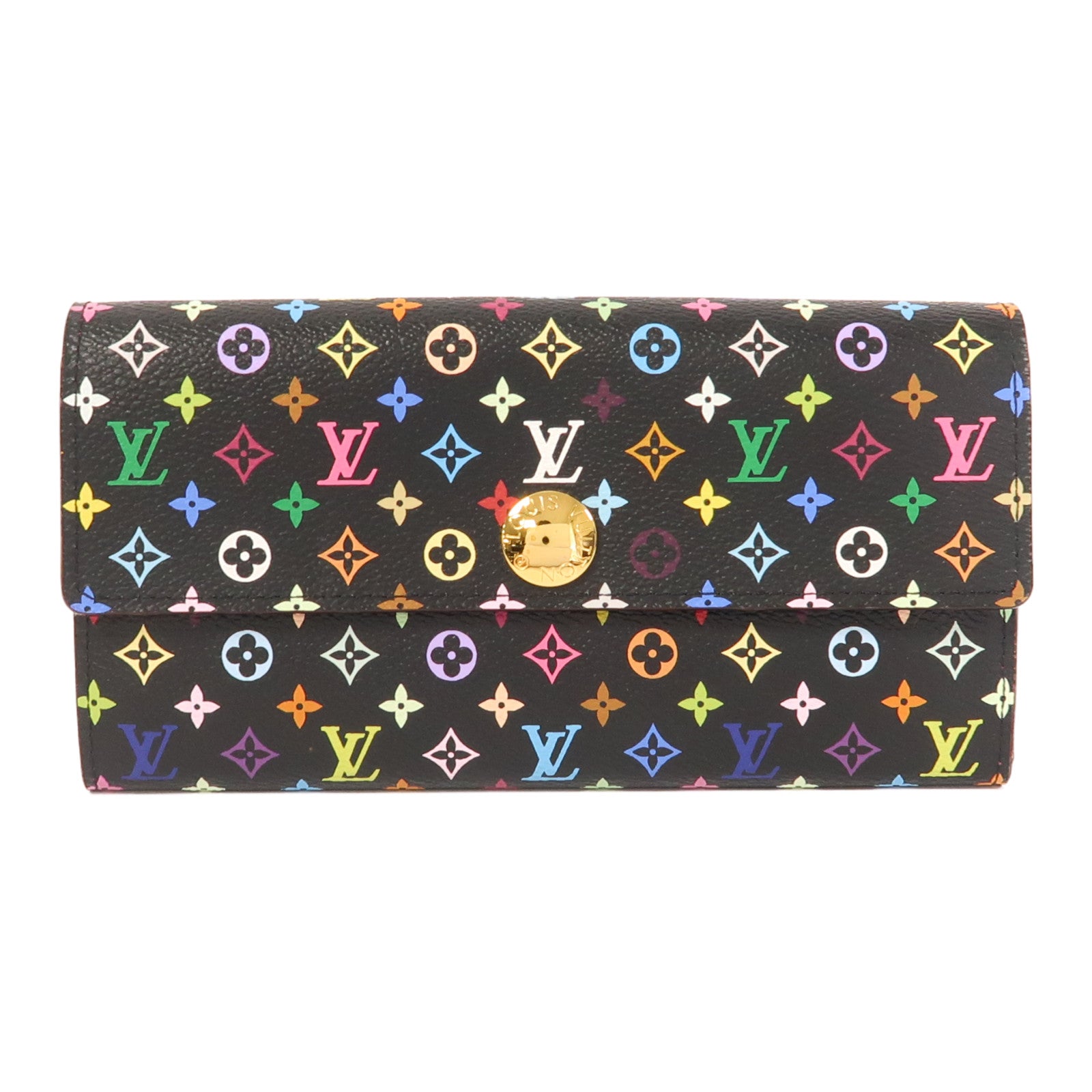 LOUIS VUITTON Monogram Multicolore Portefeuille Sarah Long Wallet金扣長錢包黑色