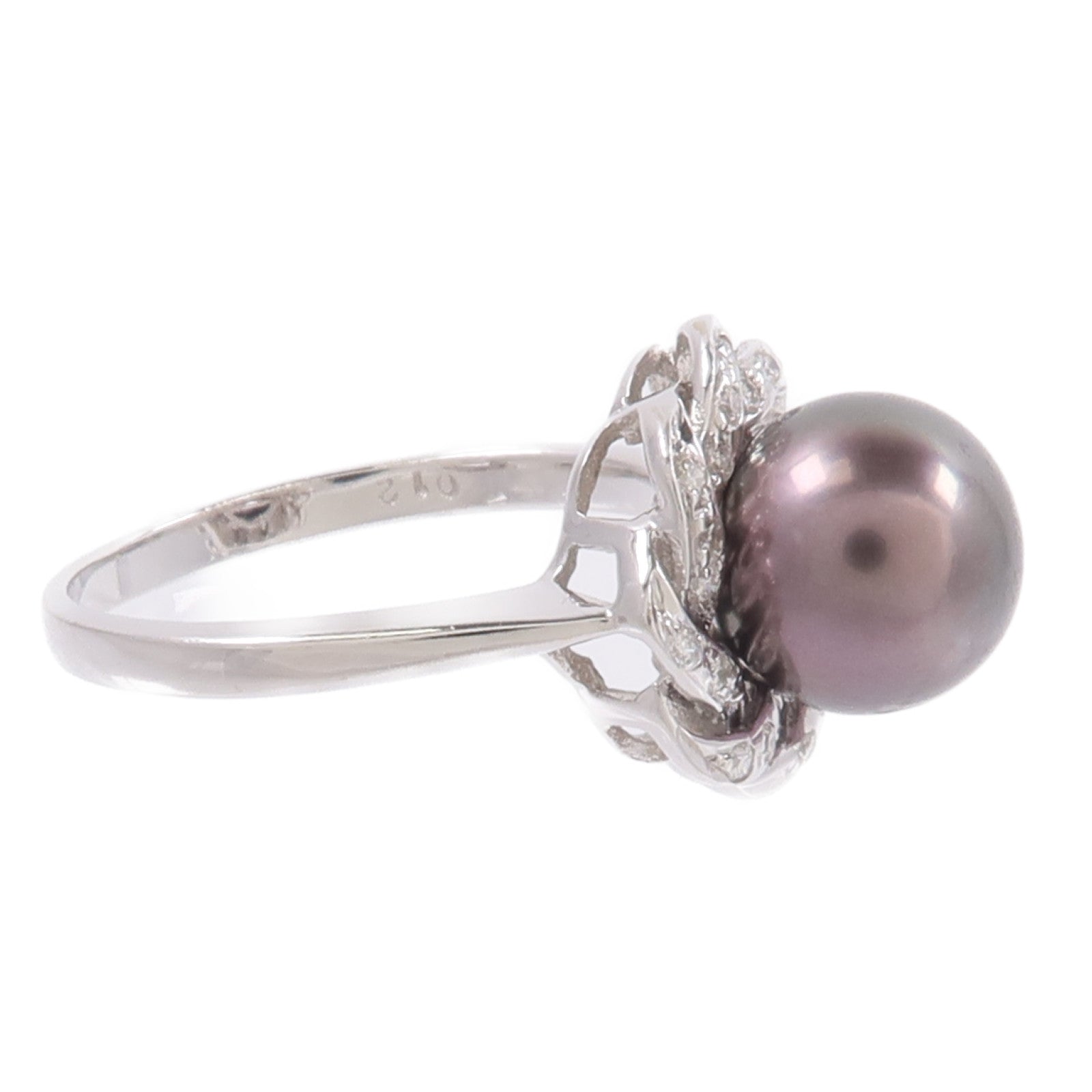JEWELRY 18K白金Pearl Ring珍珠/鑽石戒指