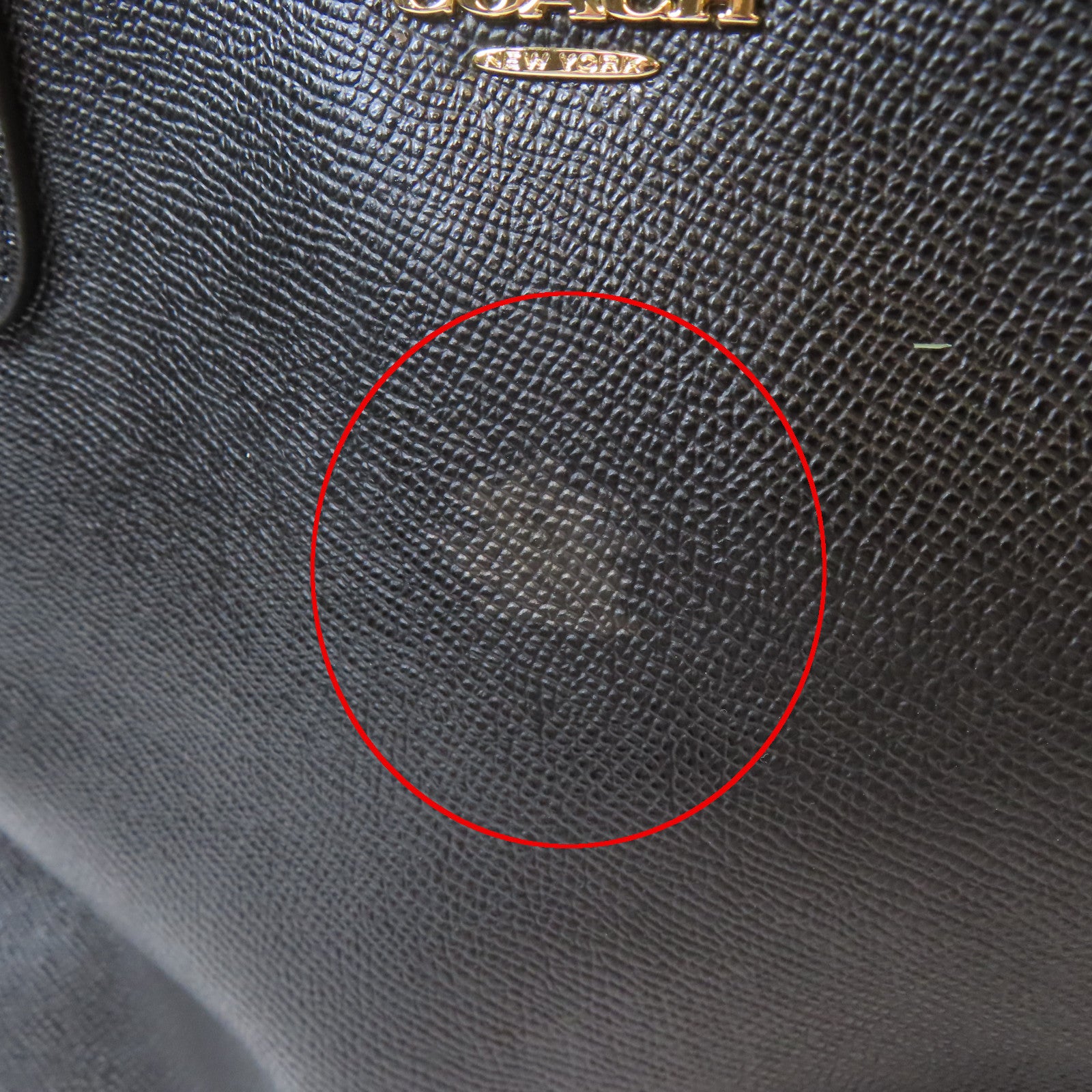 COACH 牛皮皮革Tote Bag金扣手挽袋黑色
