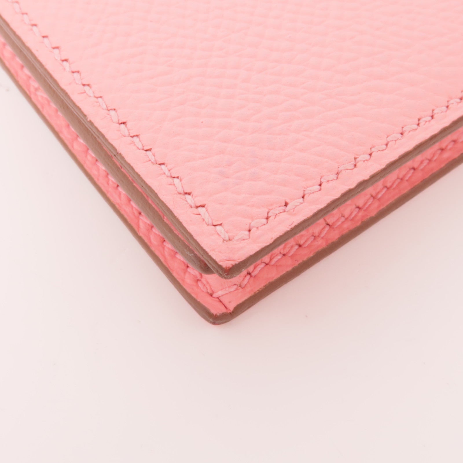HERMES Epsom皮革Bearn Wallet金扣長錢包Pink