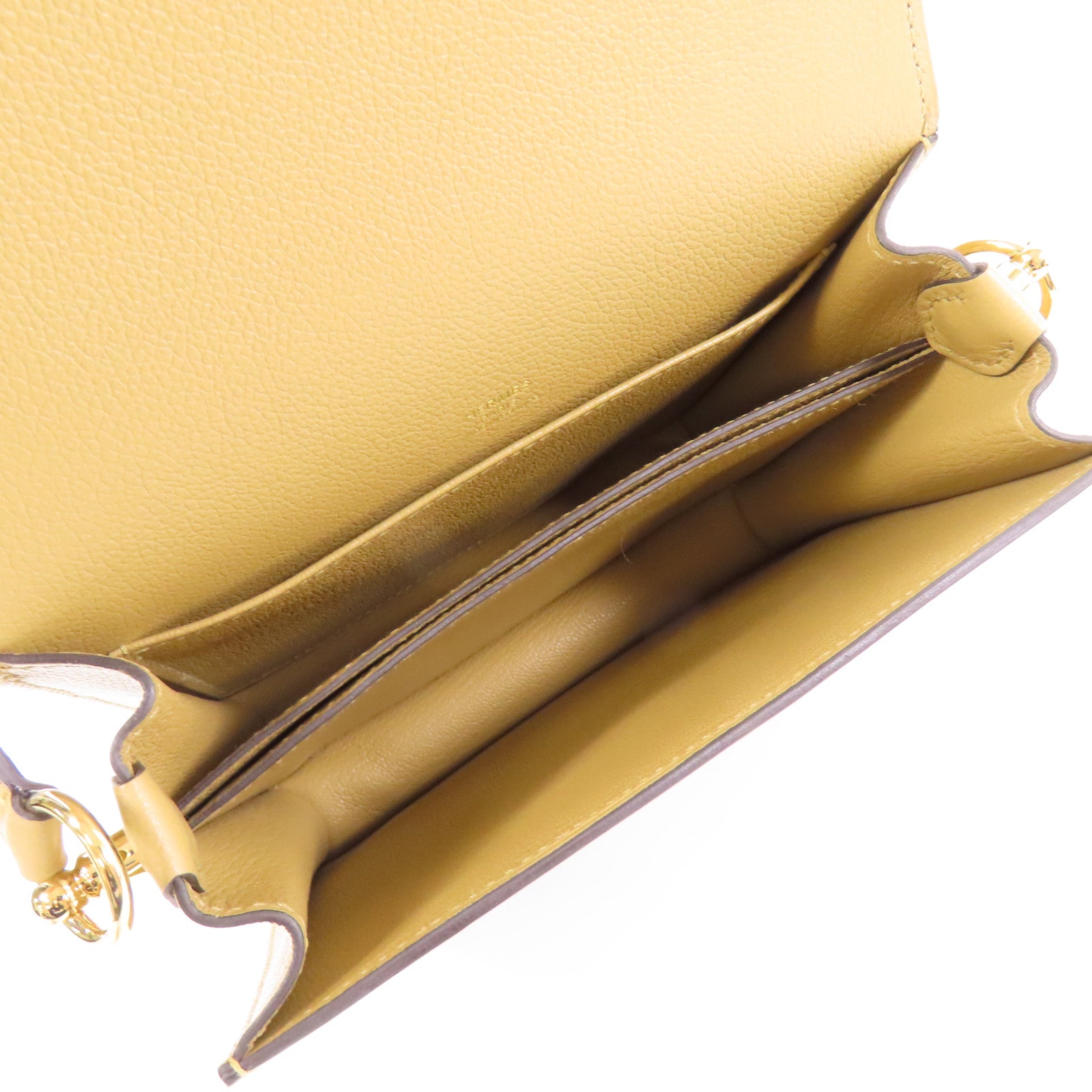 HERMES Evercolor皮革Roulis Mini金扣肩背袋Poussiere