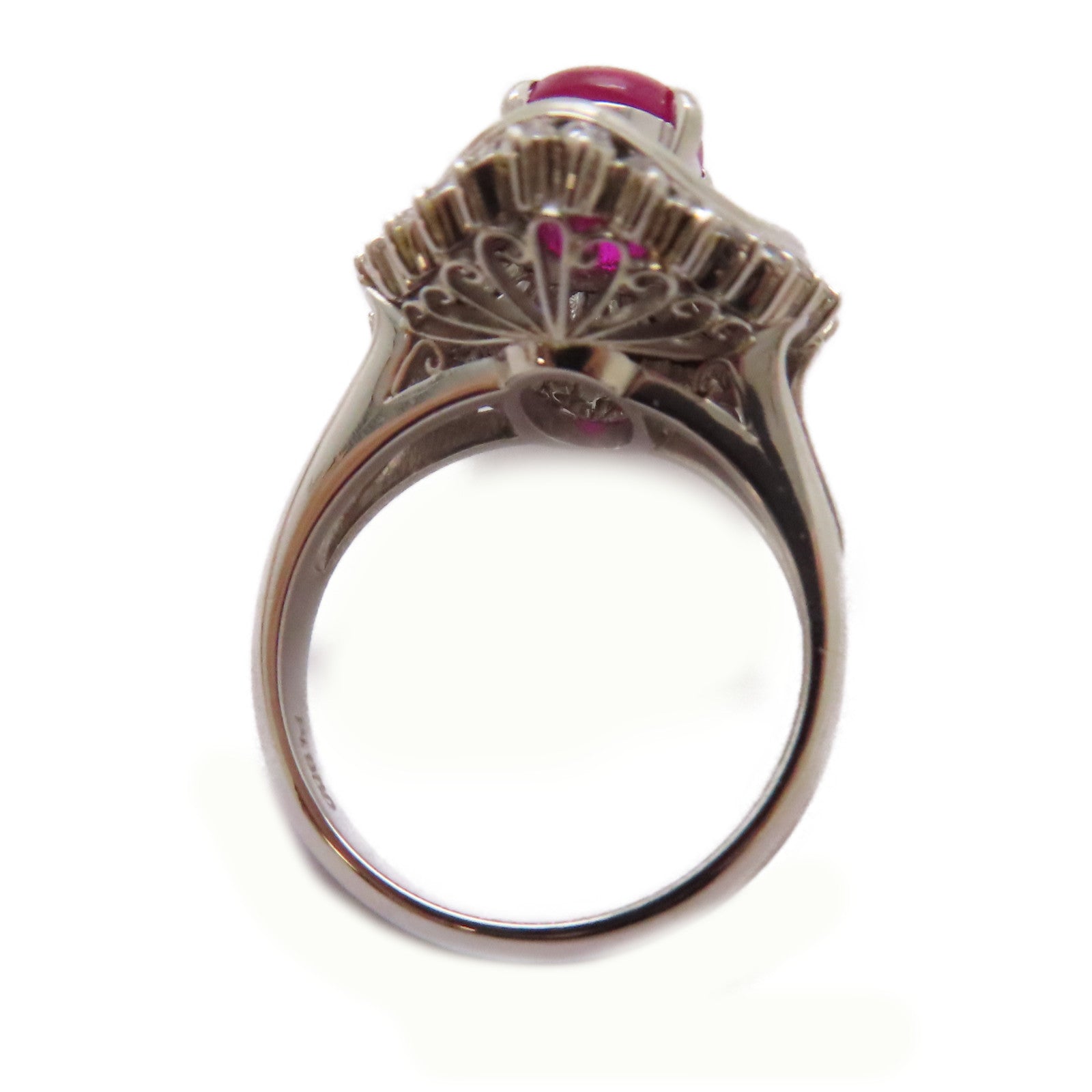 JEWELRY PT900鉑金Star Ruby/Diamond Ring 2.08ct星光紅寶石/1.42ct鑽石戒指US#6