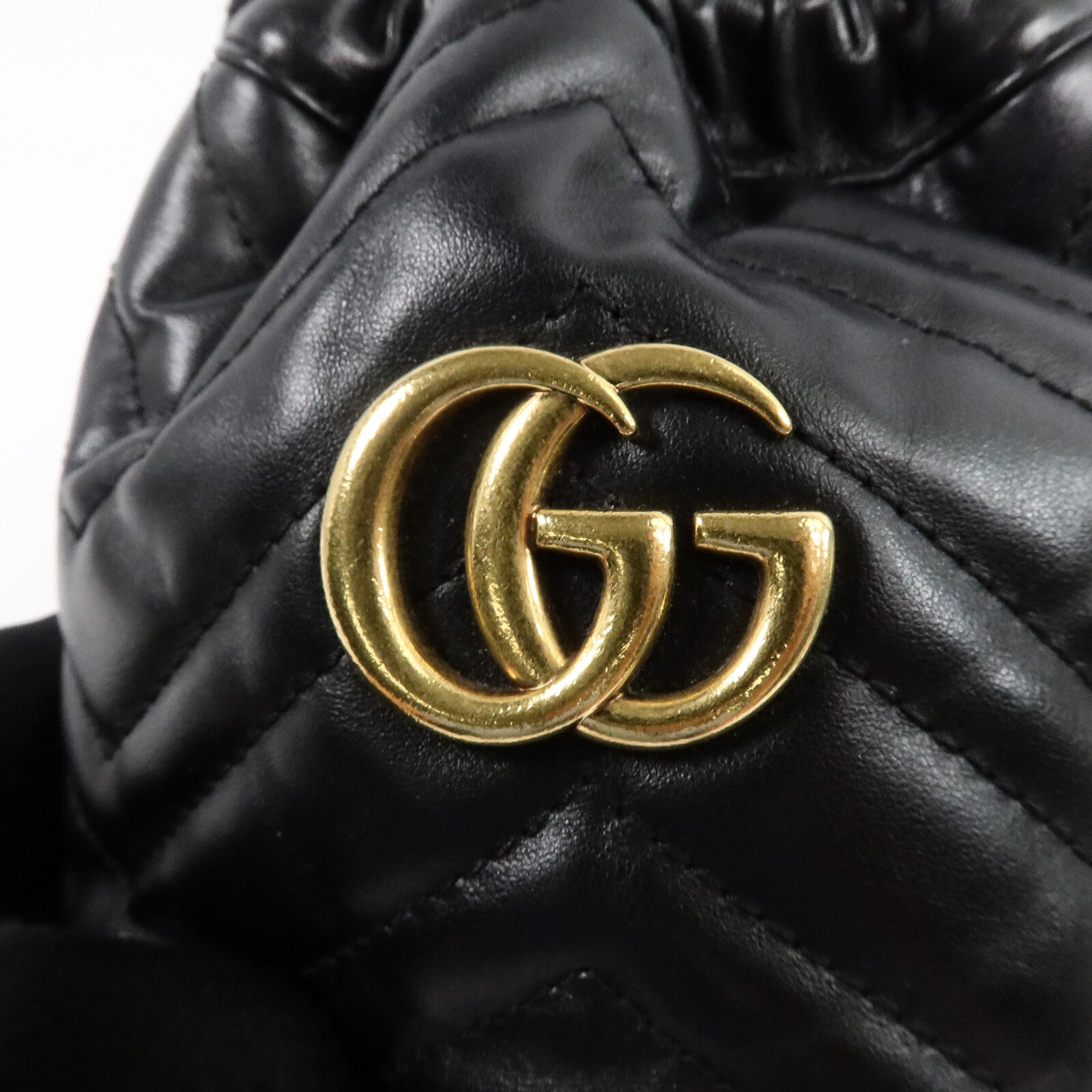 GUCCI 牛皮皮革GG Marmont Mini Bucket Bag鏈帶肩背袋