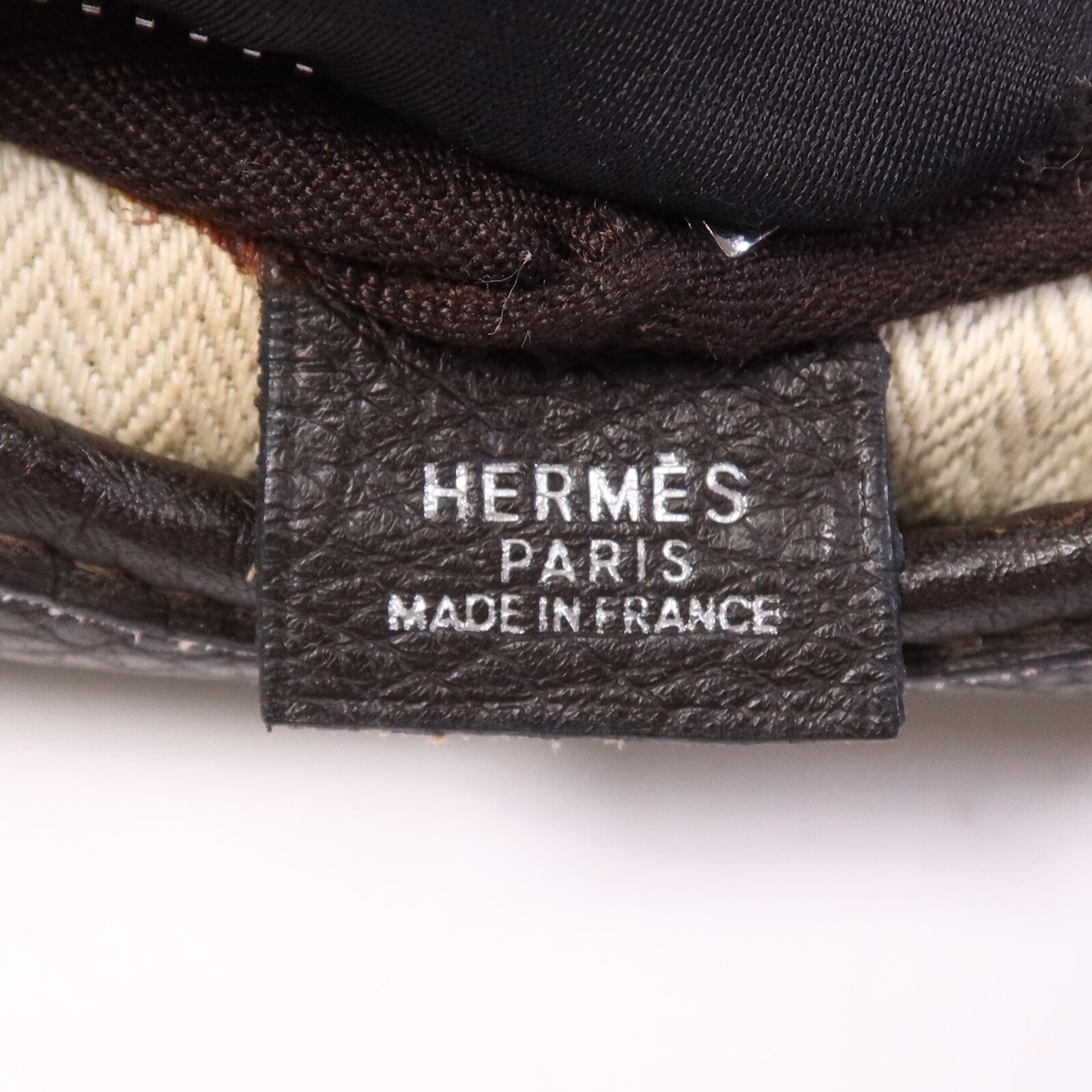 HERMES Togo皮革Massai銀扣肩背袋Chocolate