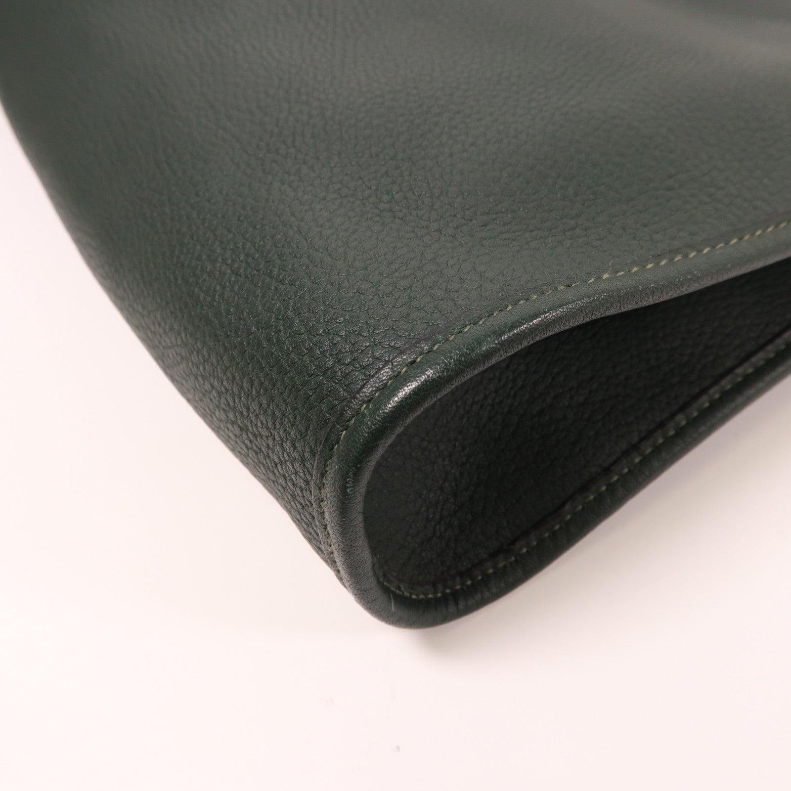 HERMES Clemence皮革Cabas金扣肩背袋綠色